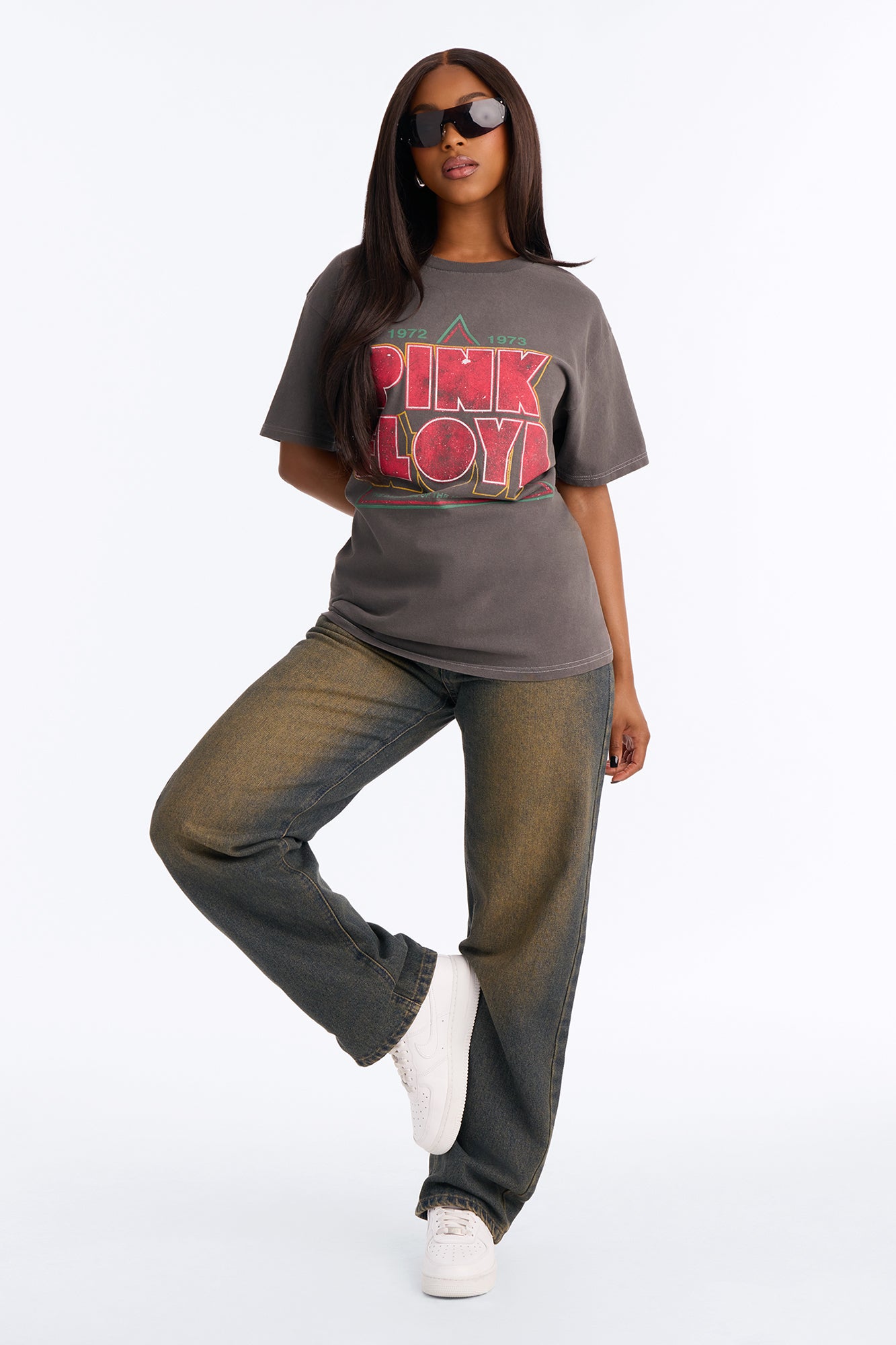Pink Floyd Vintage Washed Oversized Tee - Charcoal