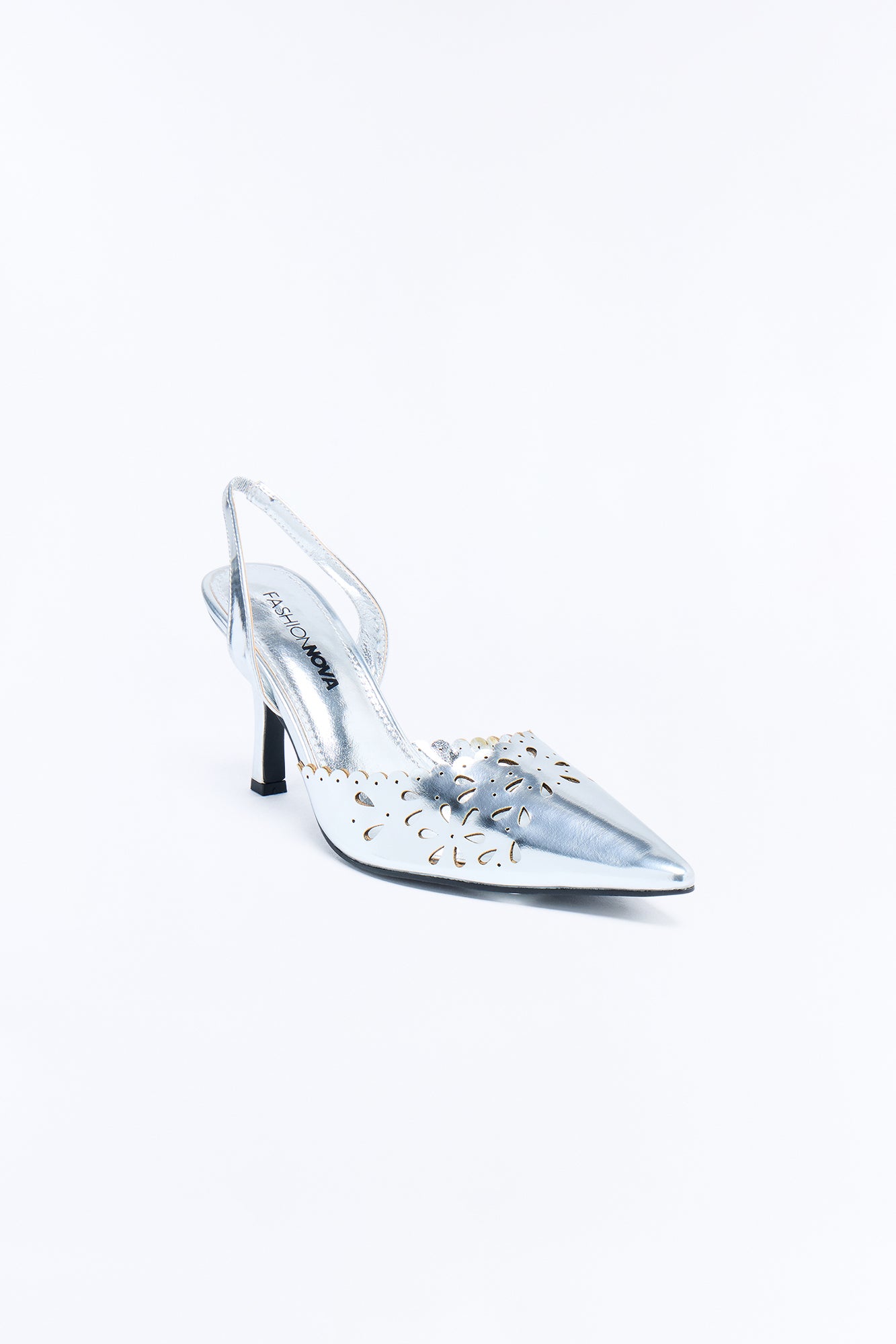 Pixie Glow Slingback Heels - Silver