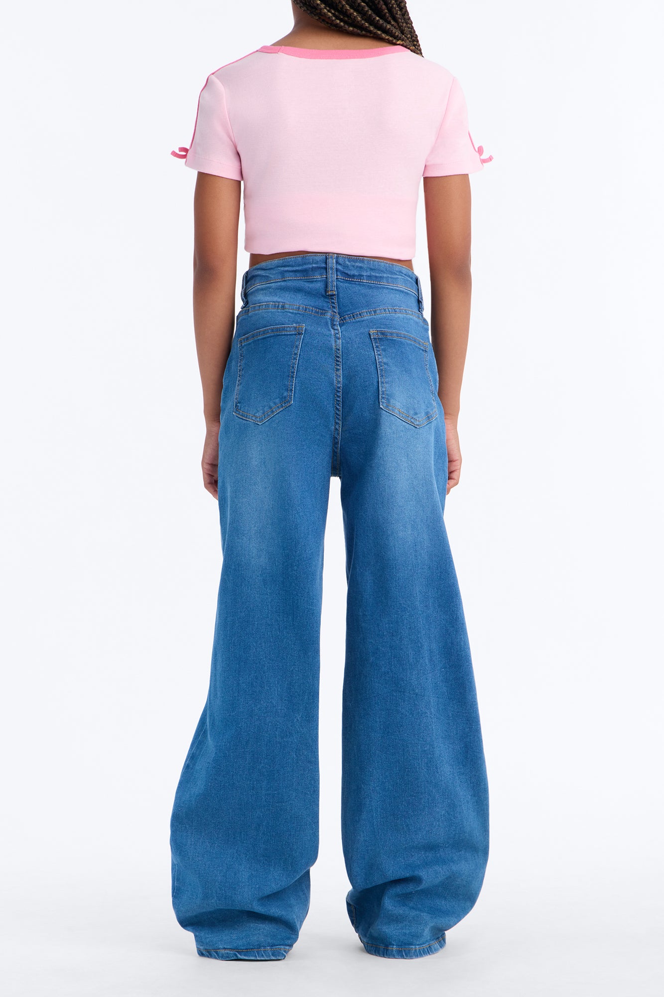 Mini Perfect Timing Wide Leg Jeans - Medium Blue Wash
