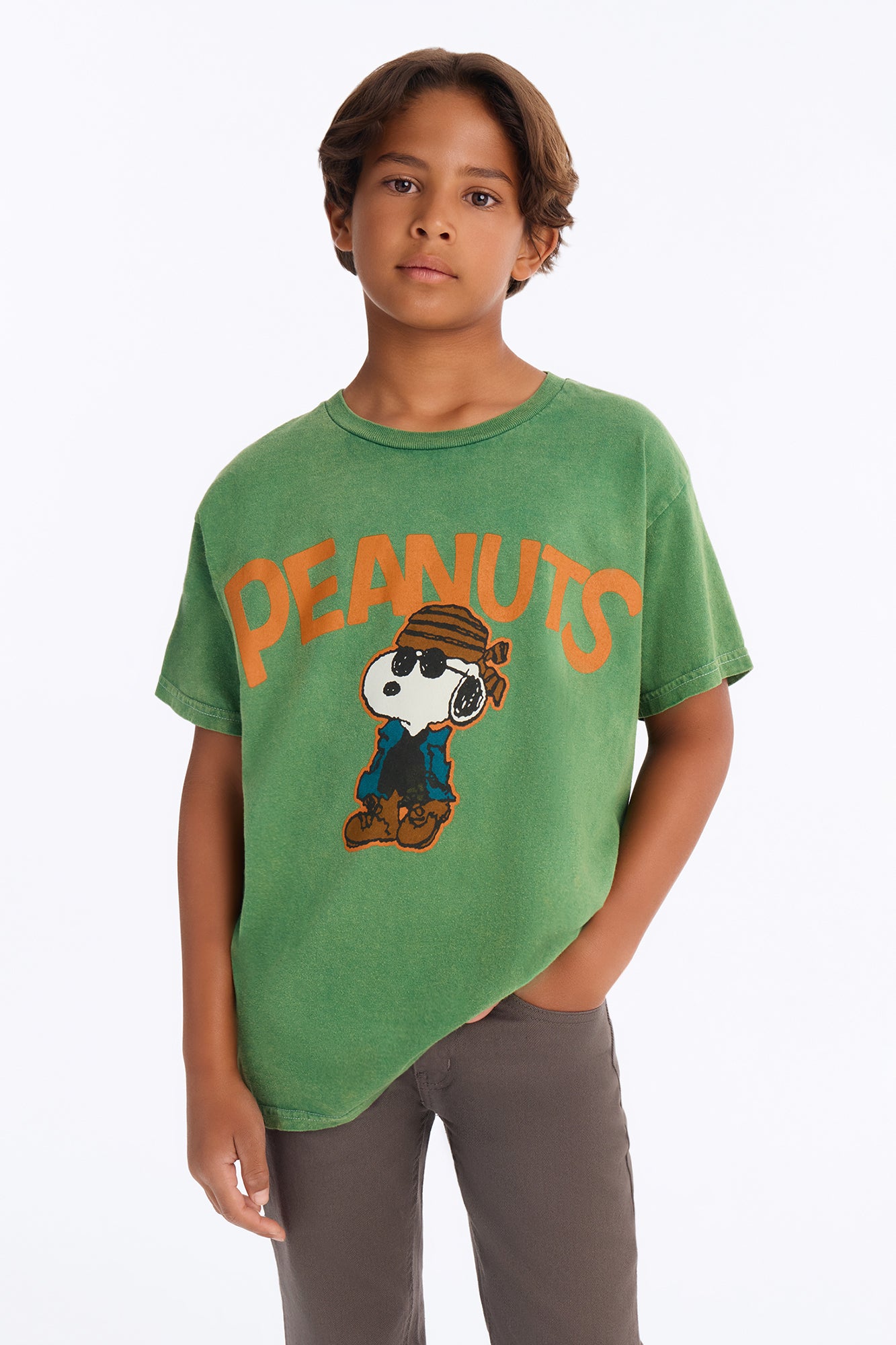 Mini Peanuts Cool Vibes Graphic Short Sleeve Tee - Hunter Green