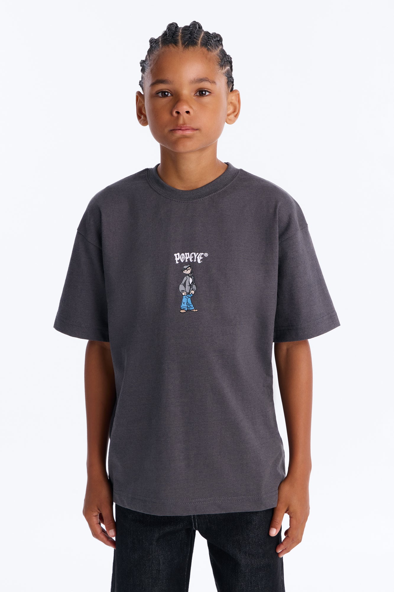 Mini Popeye Old Skool Short Sleeve Tee - Grey