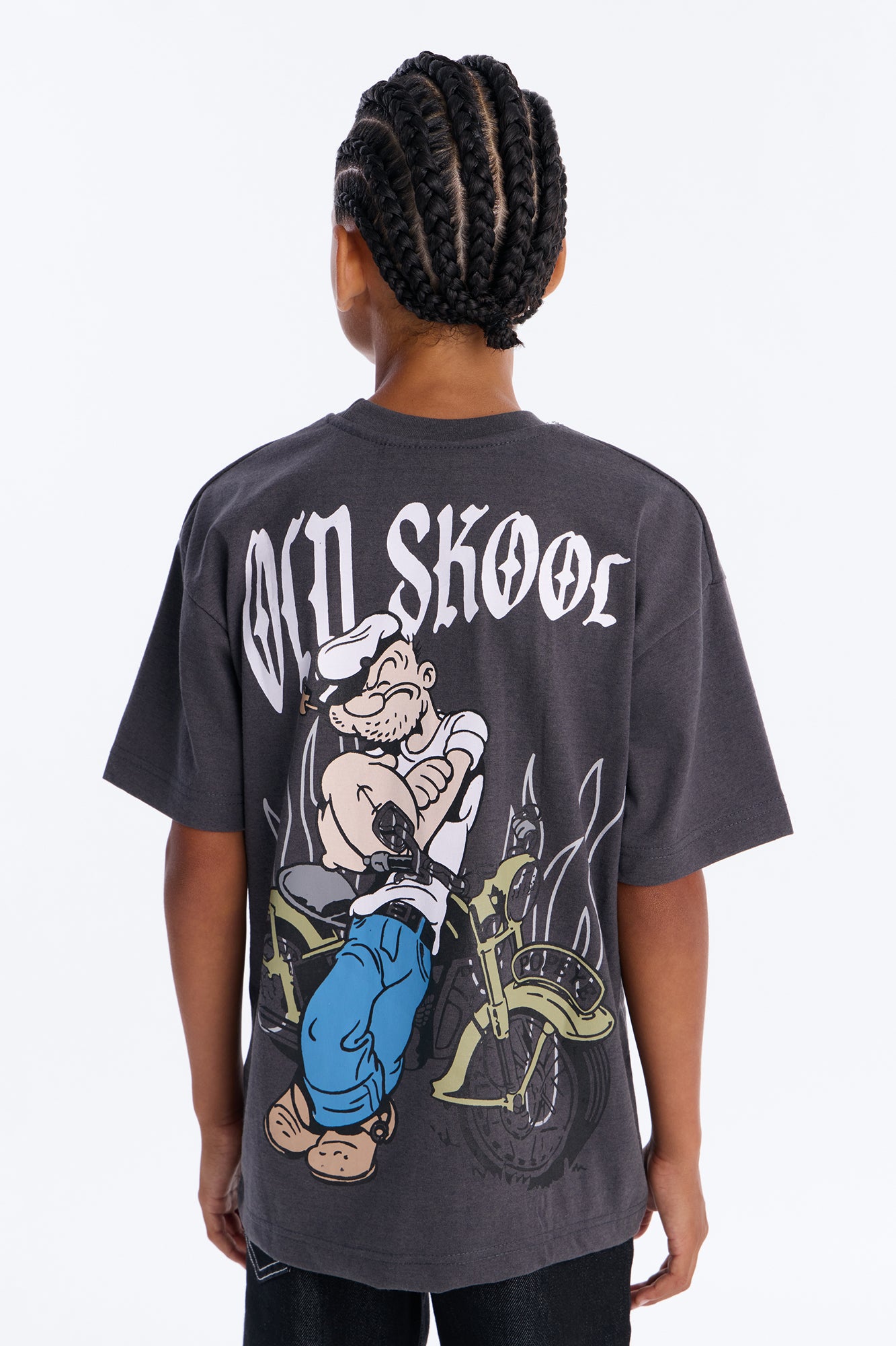 Mini Popeye Old Skool Short Sleeve Tee - Grey