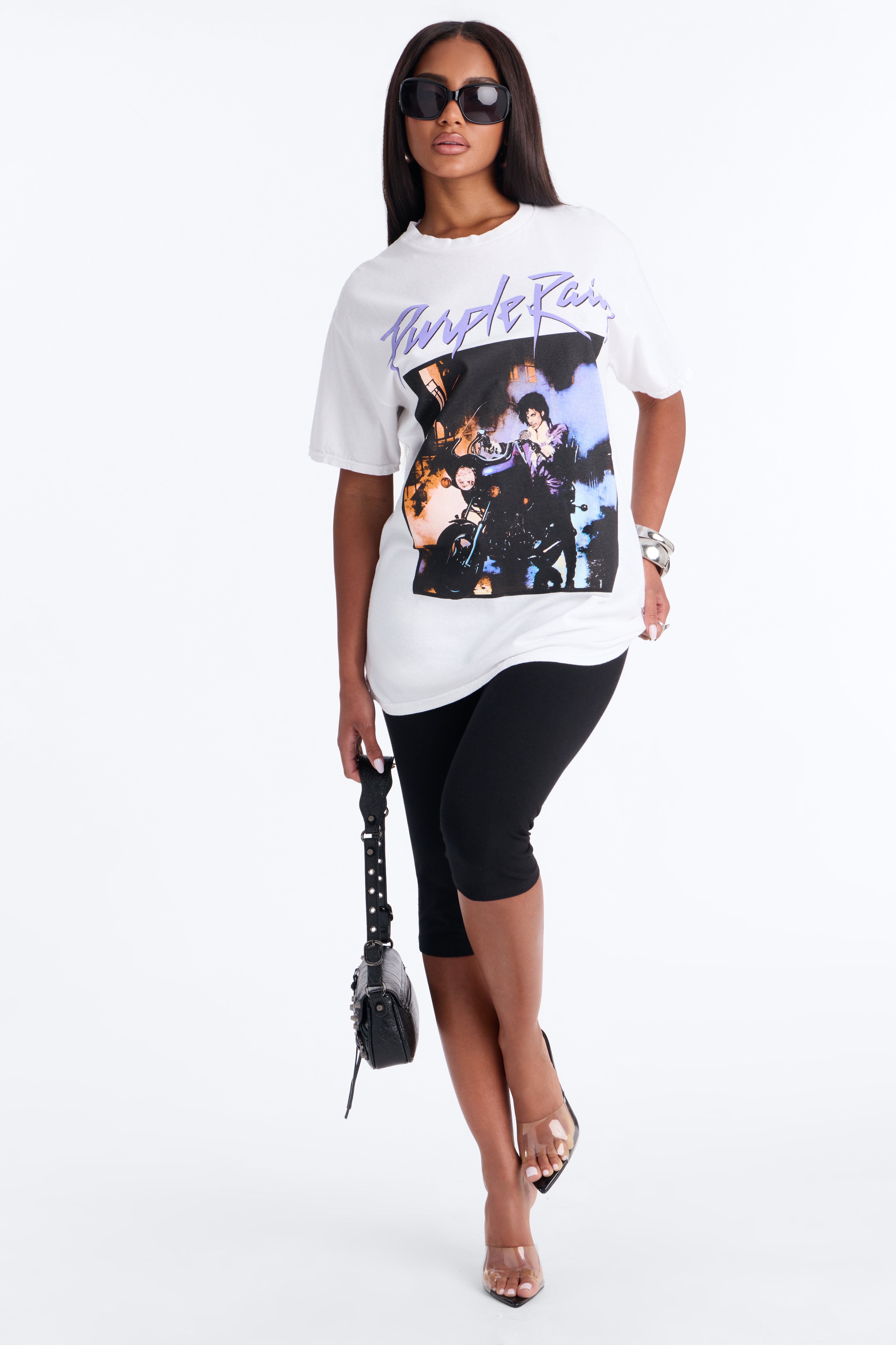 Purple Rain Iconic Muse Oversized Tee - White
