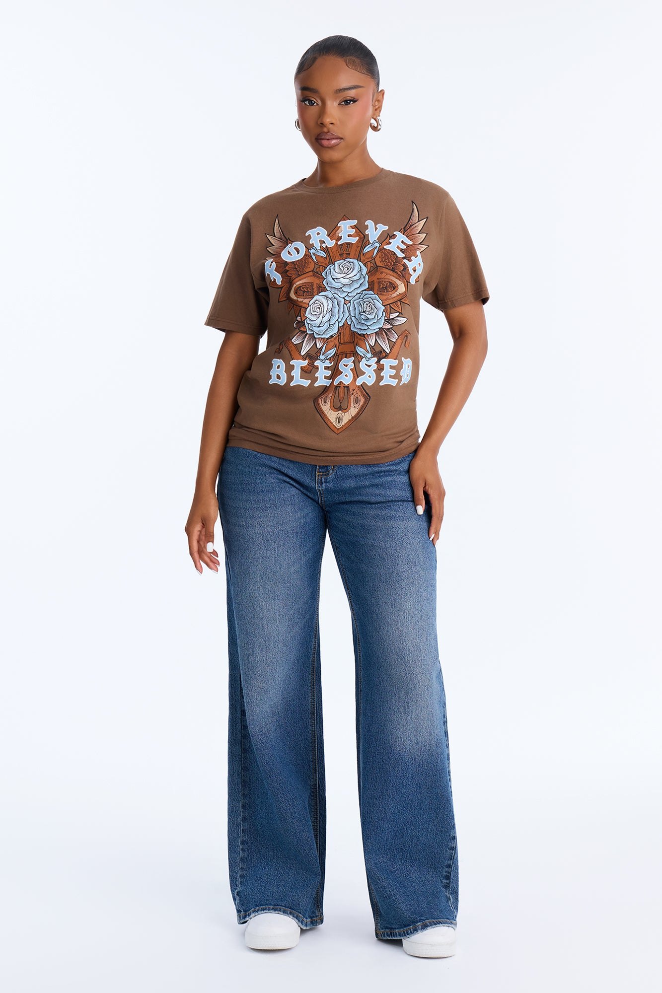 Forever Blessed Graphic Tee - Chocolate