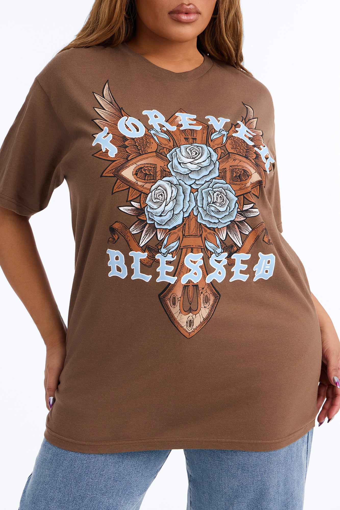 Forever Blessed Graphic Tee - Chocolate