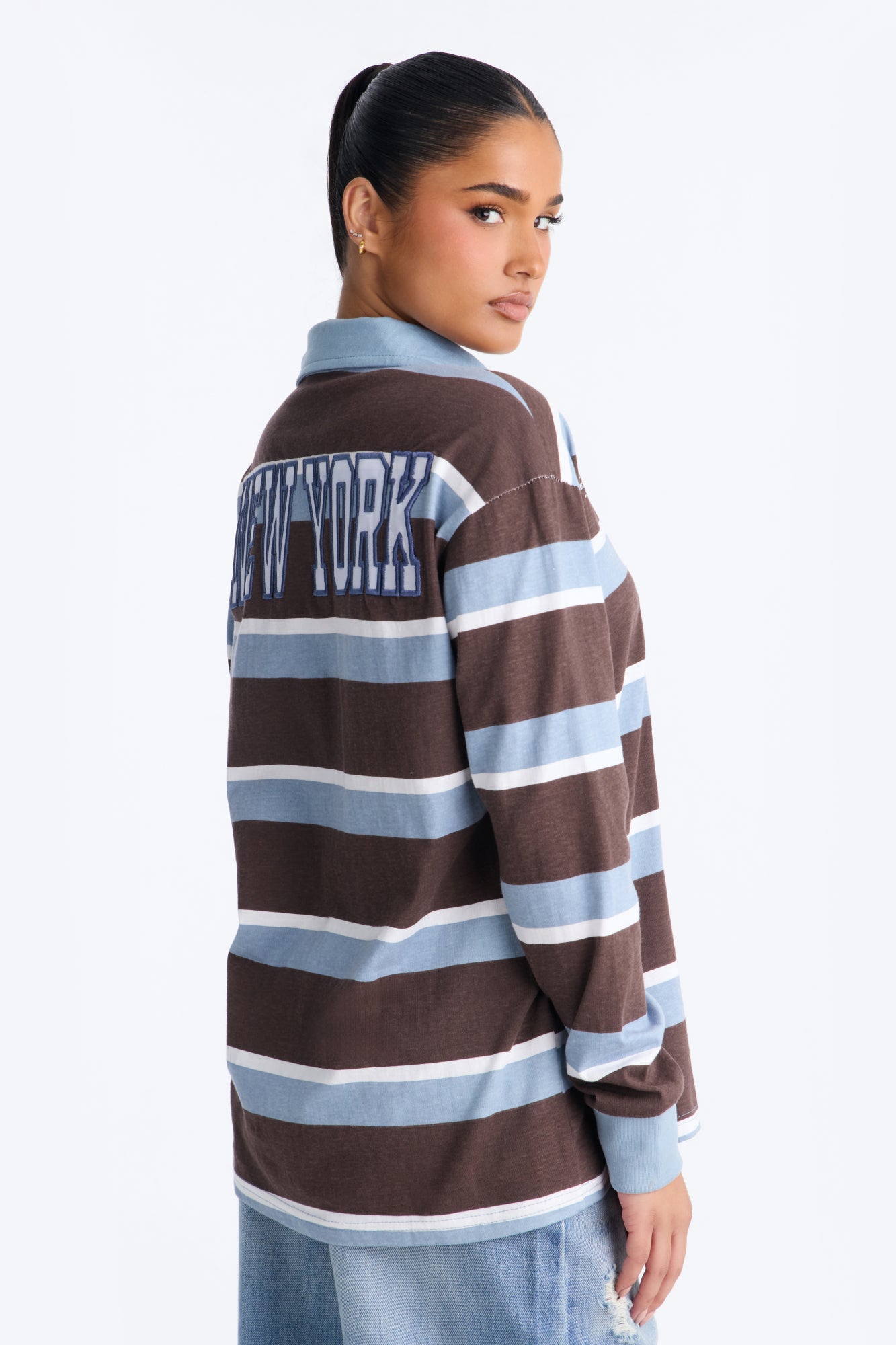 Rugby Stripe Multi Graphic Polo - Chocolate/Combo