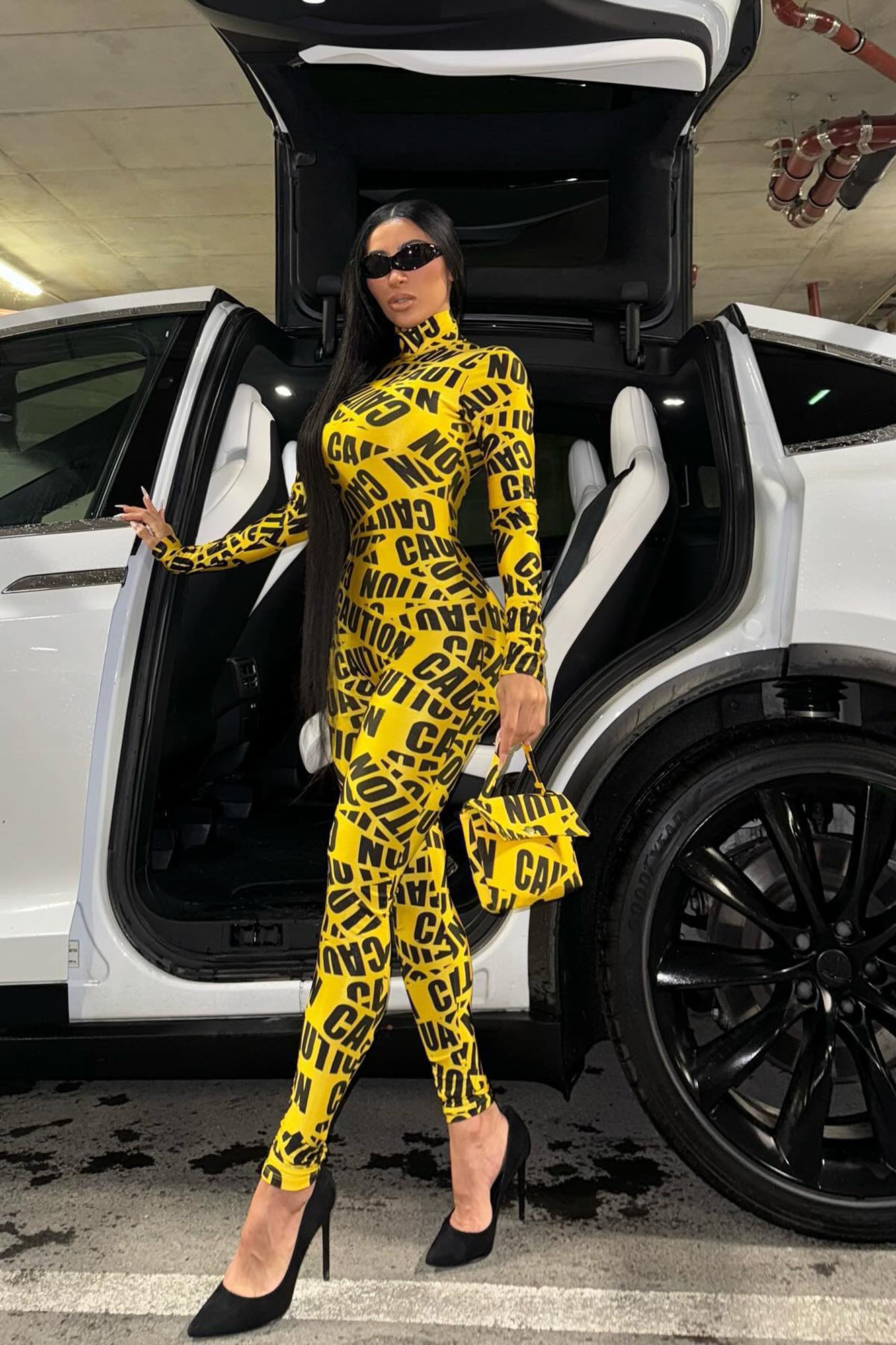 Proceed With Caution 3 Piece Costume Set - Yellow/combo