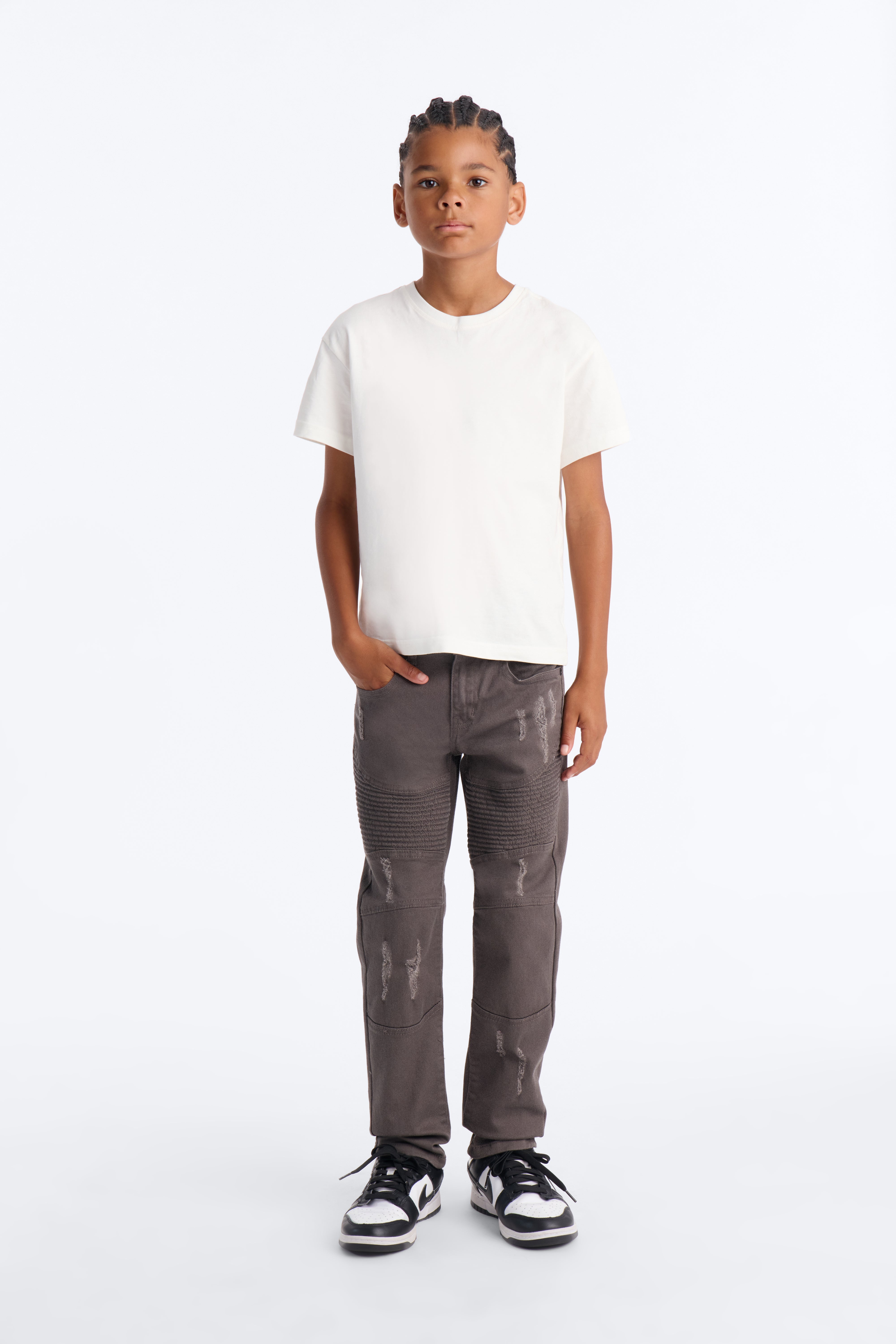 Mini Take A Chance Ripped Skinny Jeans - Grey