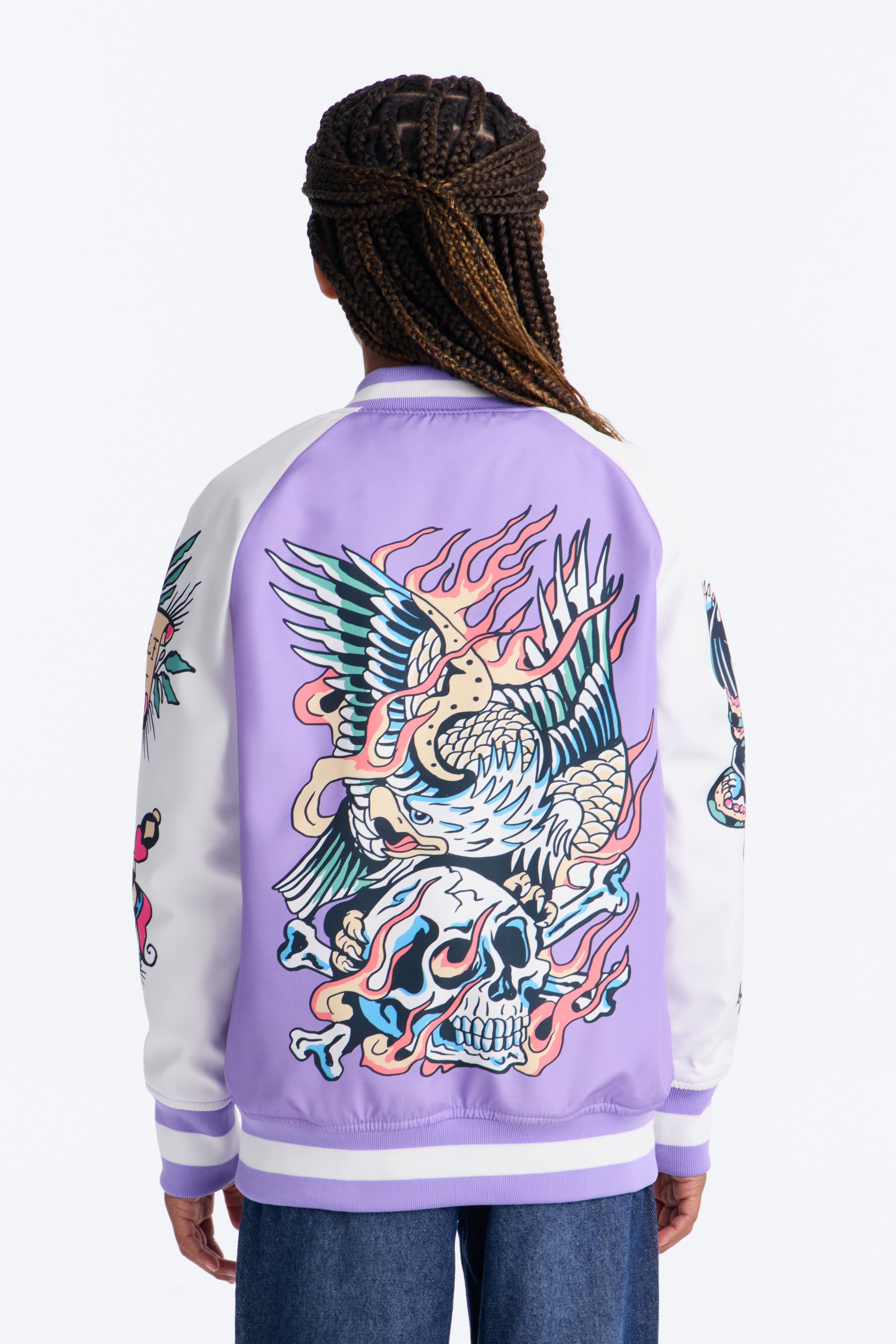 Mini Be Brave Varsity Jacket - Purple/combo