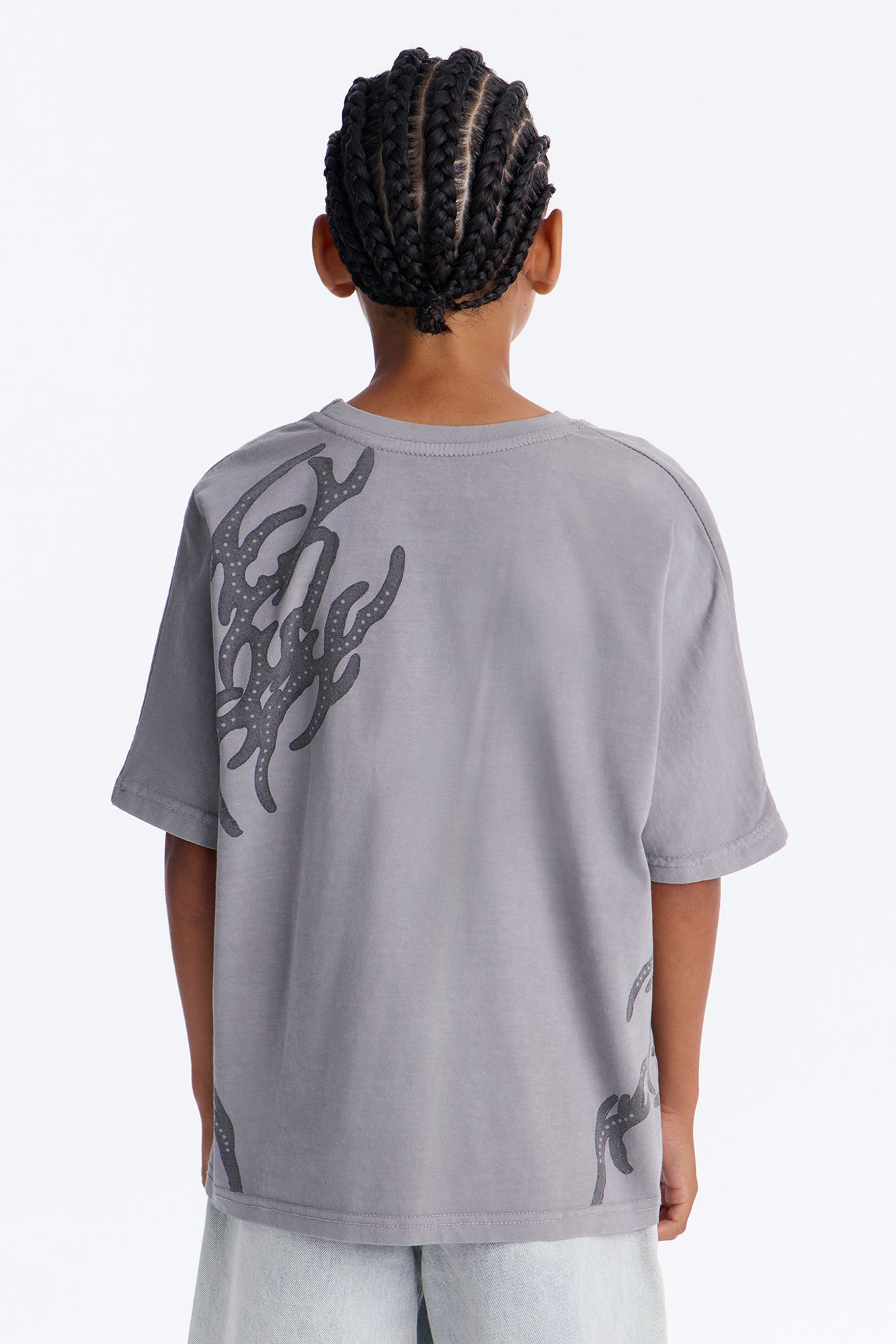 Mini Legendary Embroidery Short Sleeve Tee - Grey