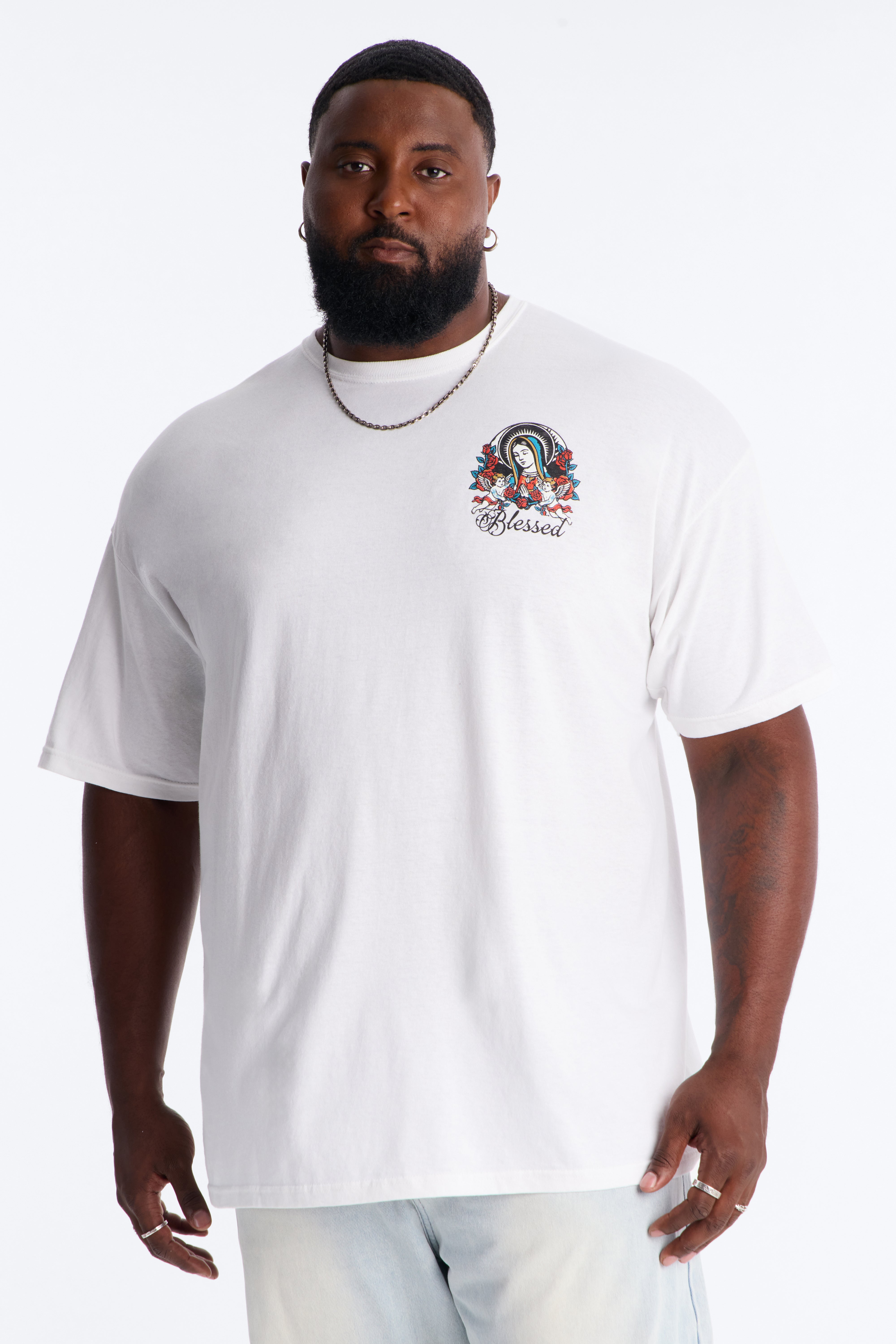 Sacred Streets Oversized Short Sleeve Tee - White