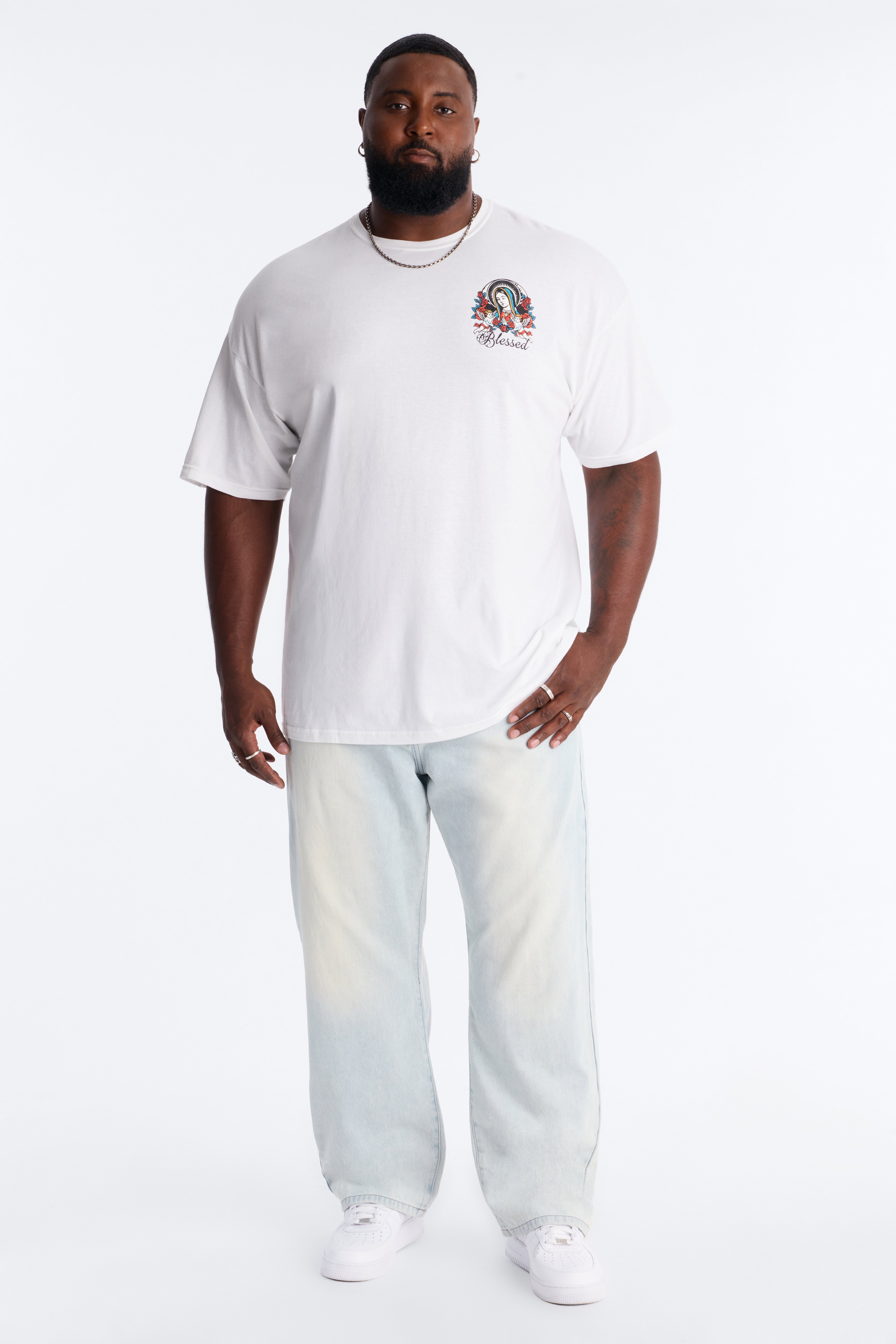 Sacred Streets Oversized Short Sleeve Tee - White