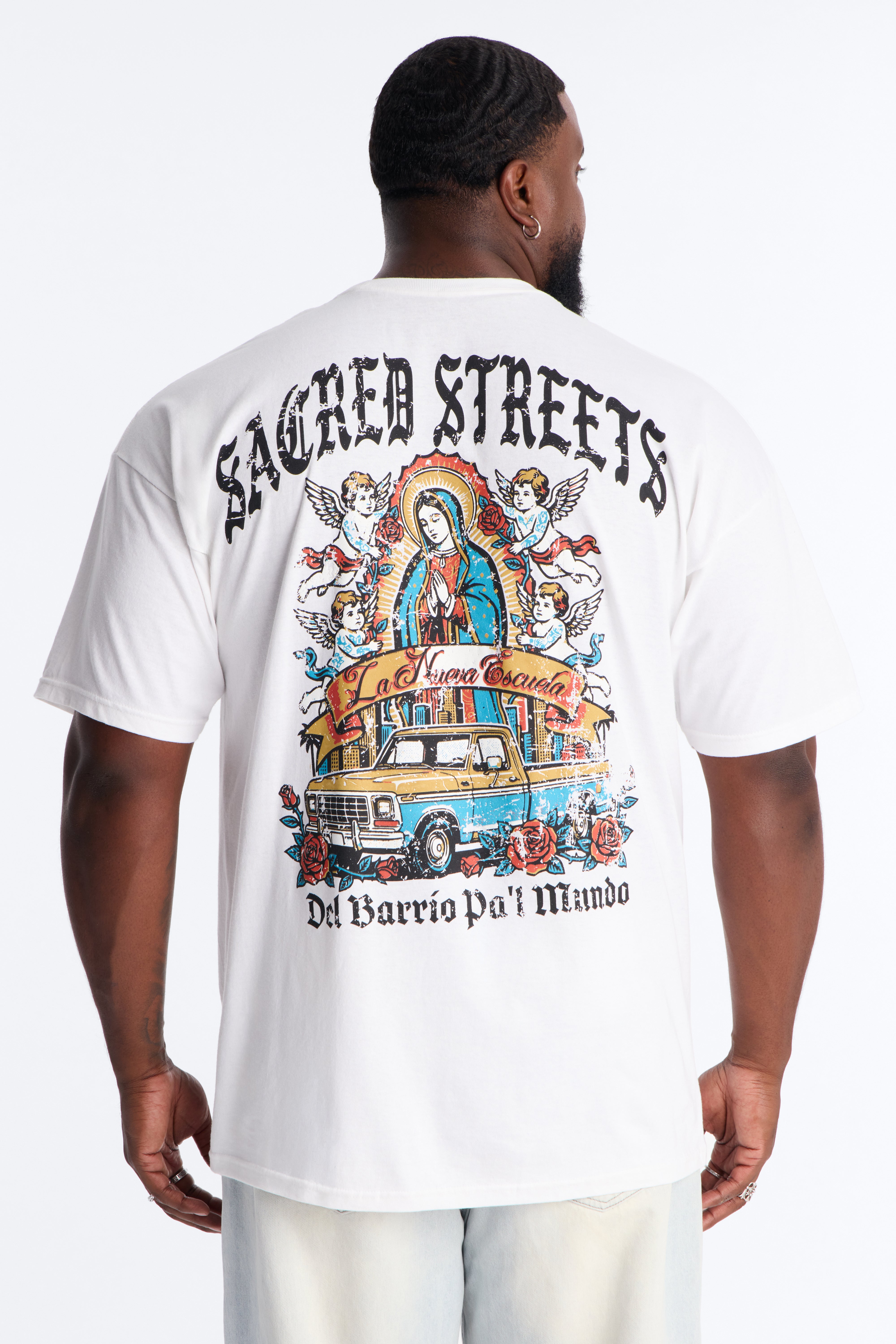 Sacred Streets Oversized Short Sleeve Tee - White