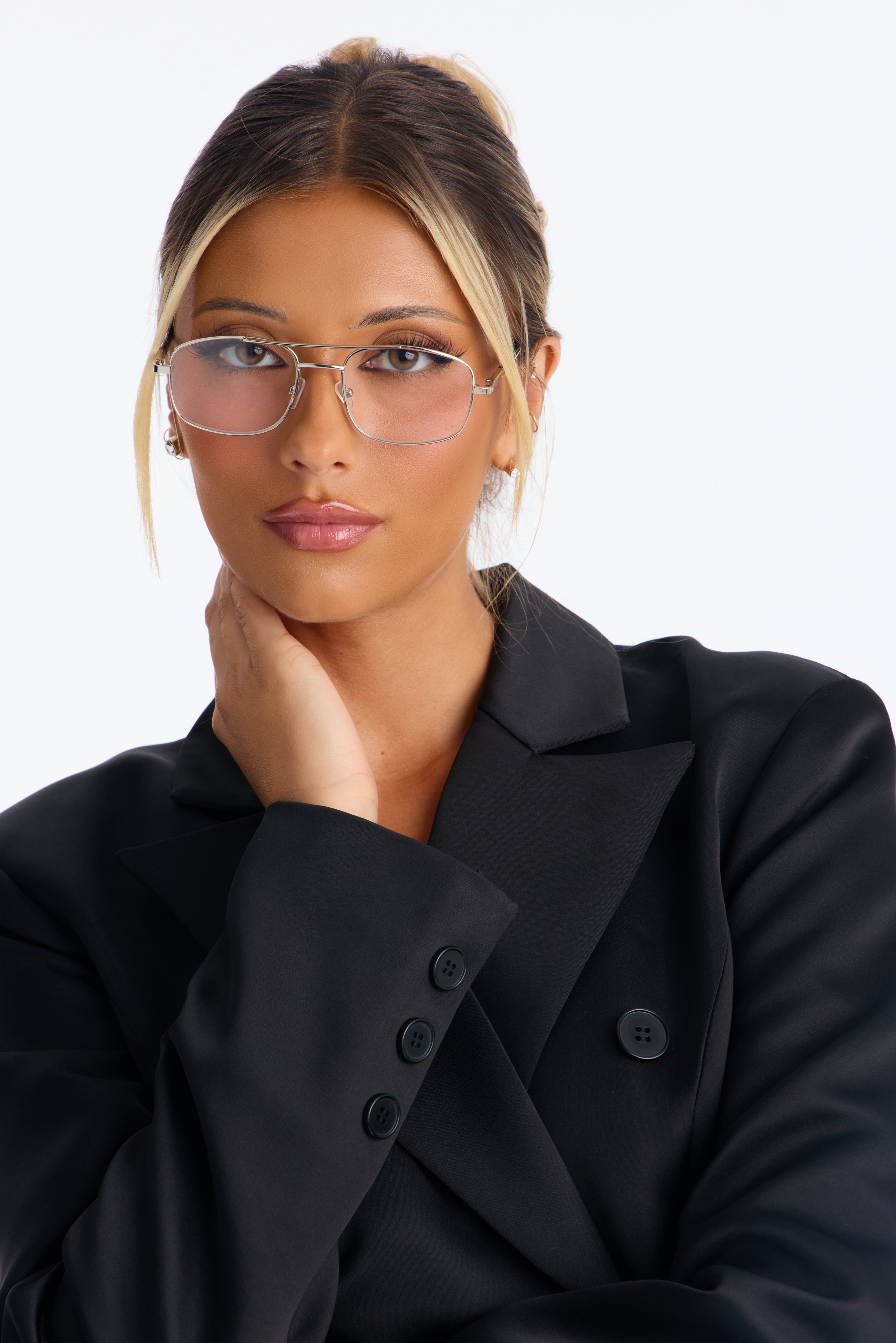 Sunny Pilot Reader Glasses - Silver
