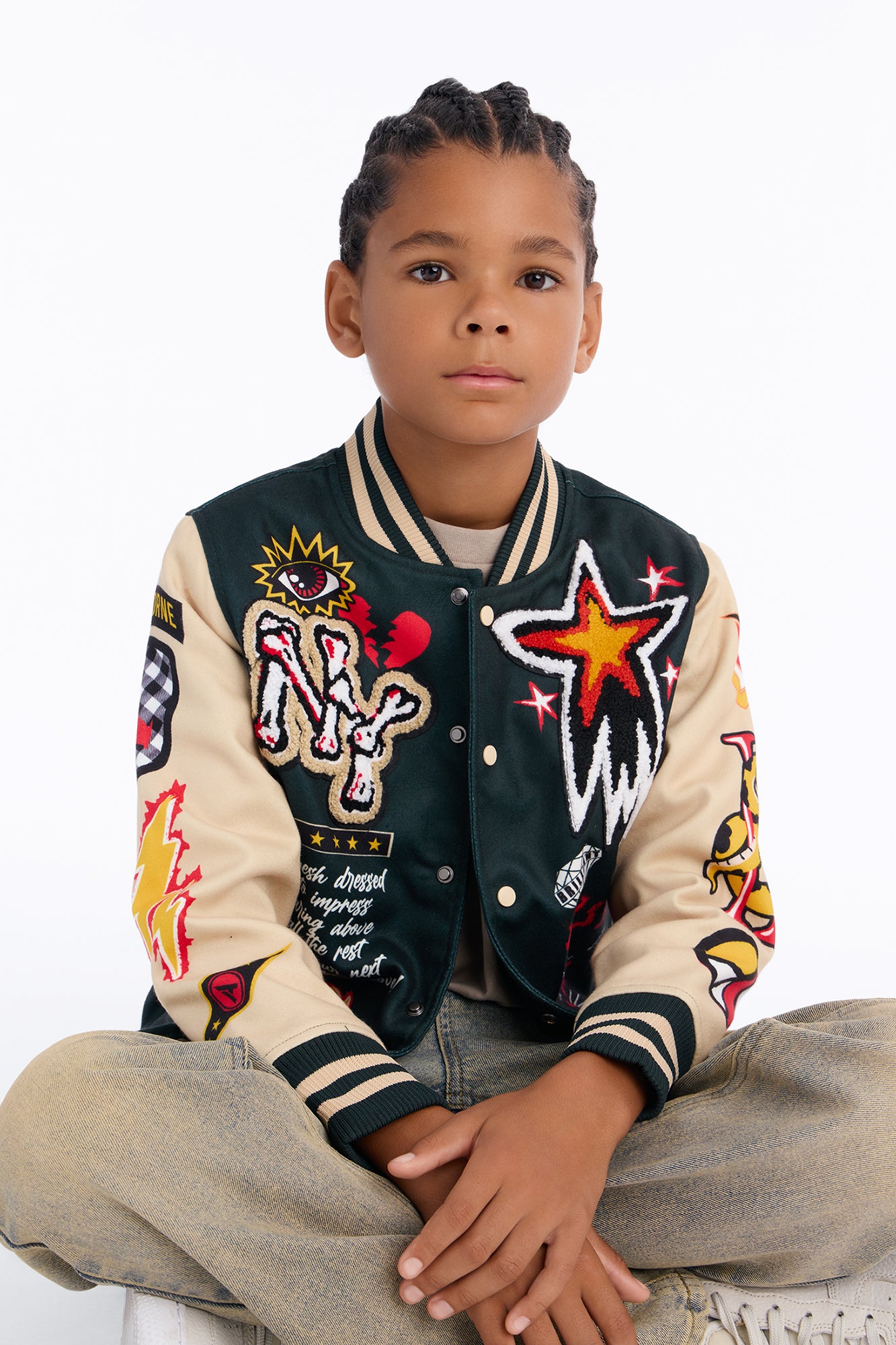 Mini Super Fly Varsity Jacket - Green