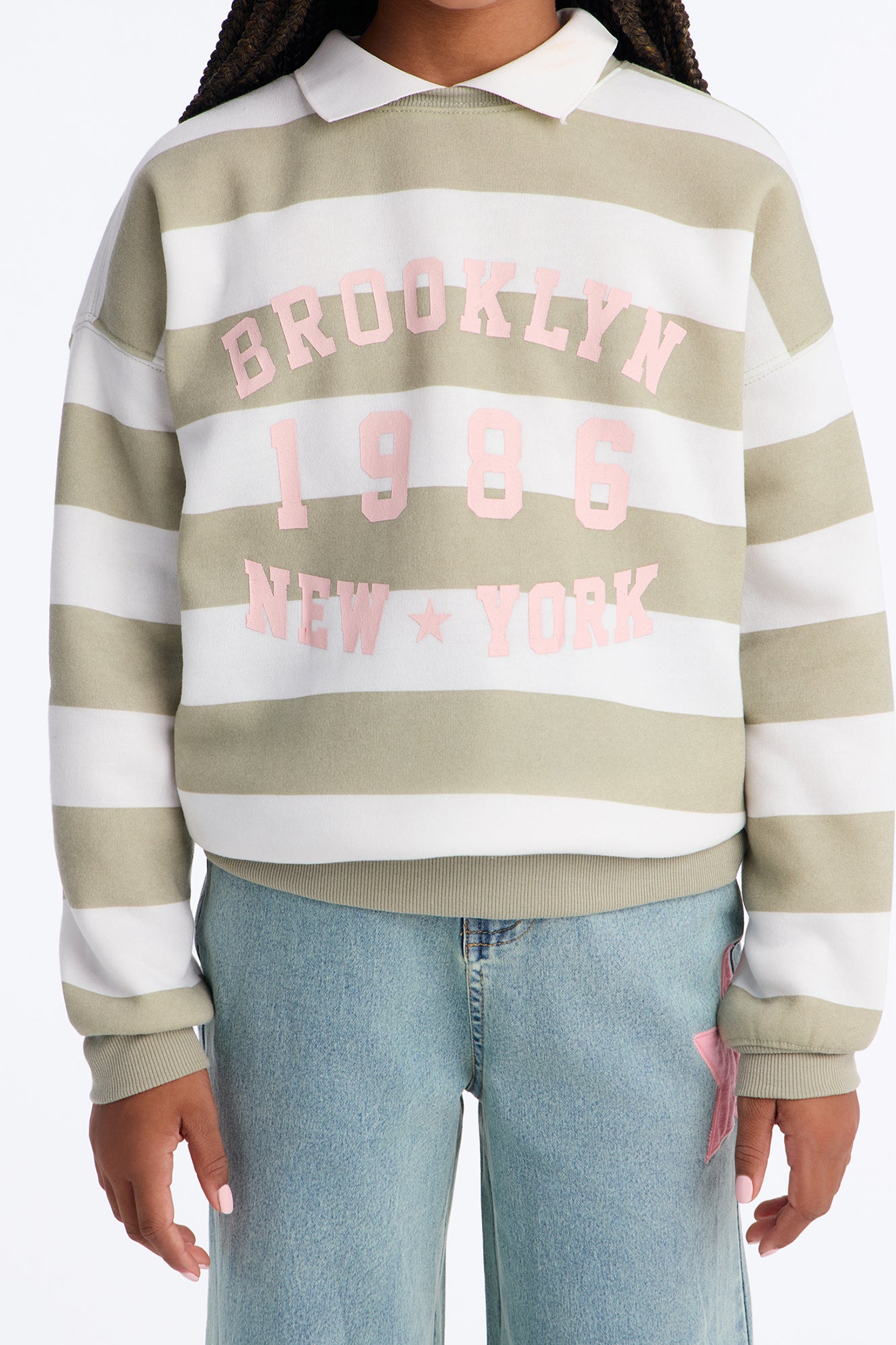 Mini Brooklyn 1986 Striped Sweatshirt - Stone/Combo