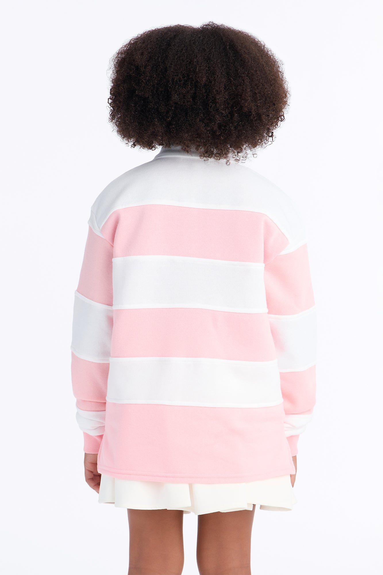 Mini Katie Rugby Striped Polo - Pink/combo