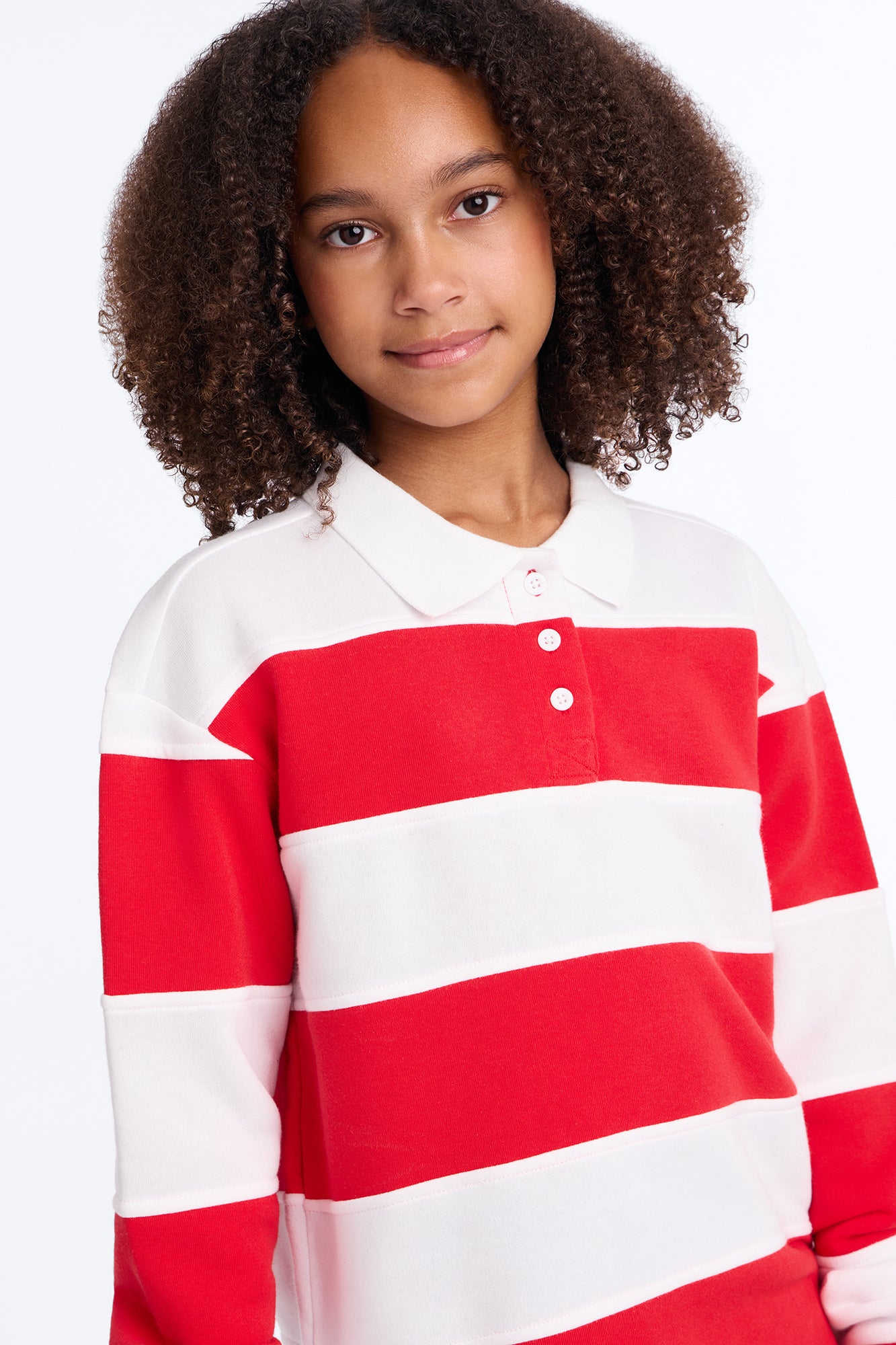 Mini Katie Rugby Striped Polo - Red/combo