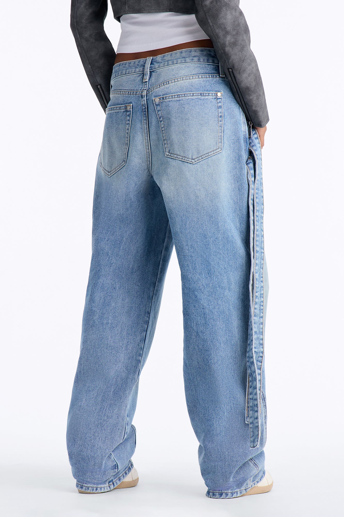 Strapped To You Belted Straight Leg Jeans - Medium Wash