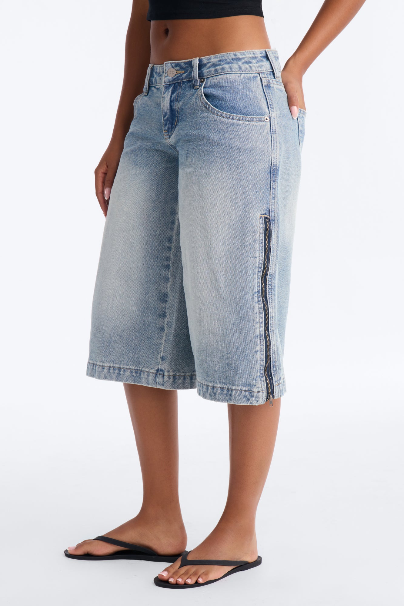 Make The Switch Low Rise Denim Jorts - Vintage Wash