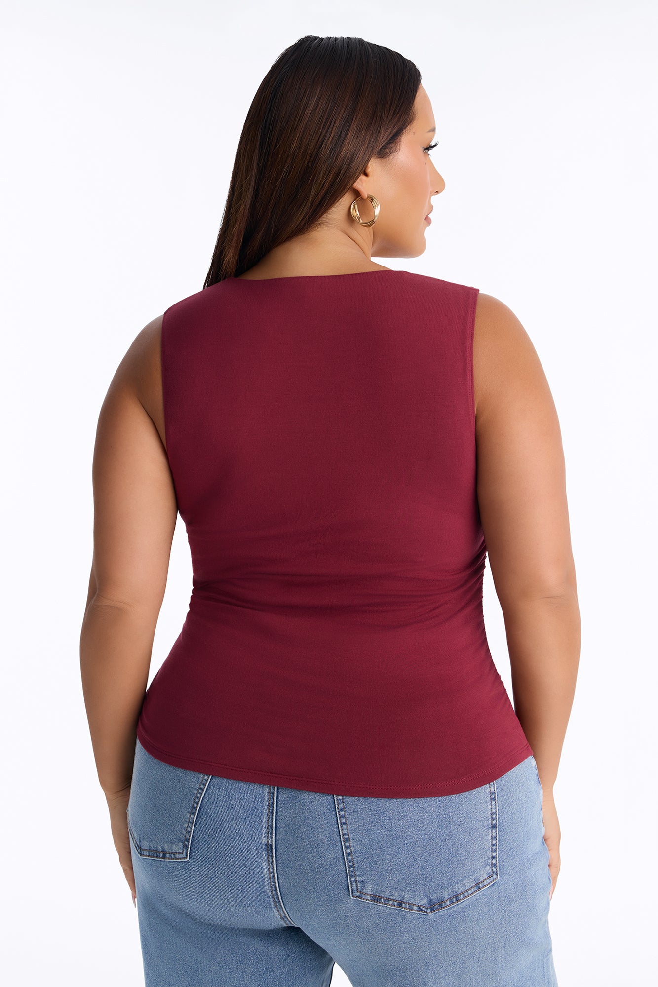 Daniella Square Neck Top - Wine