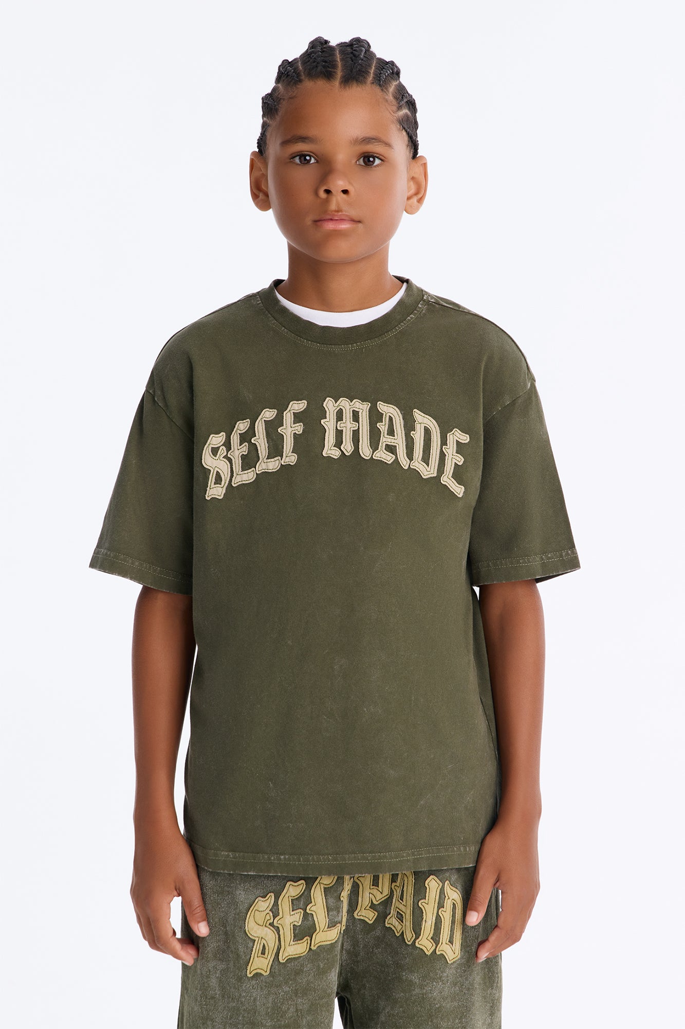 Mini Self Made Oversized Short Sleeve Tee - Olive