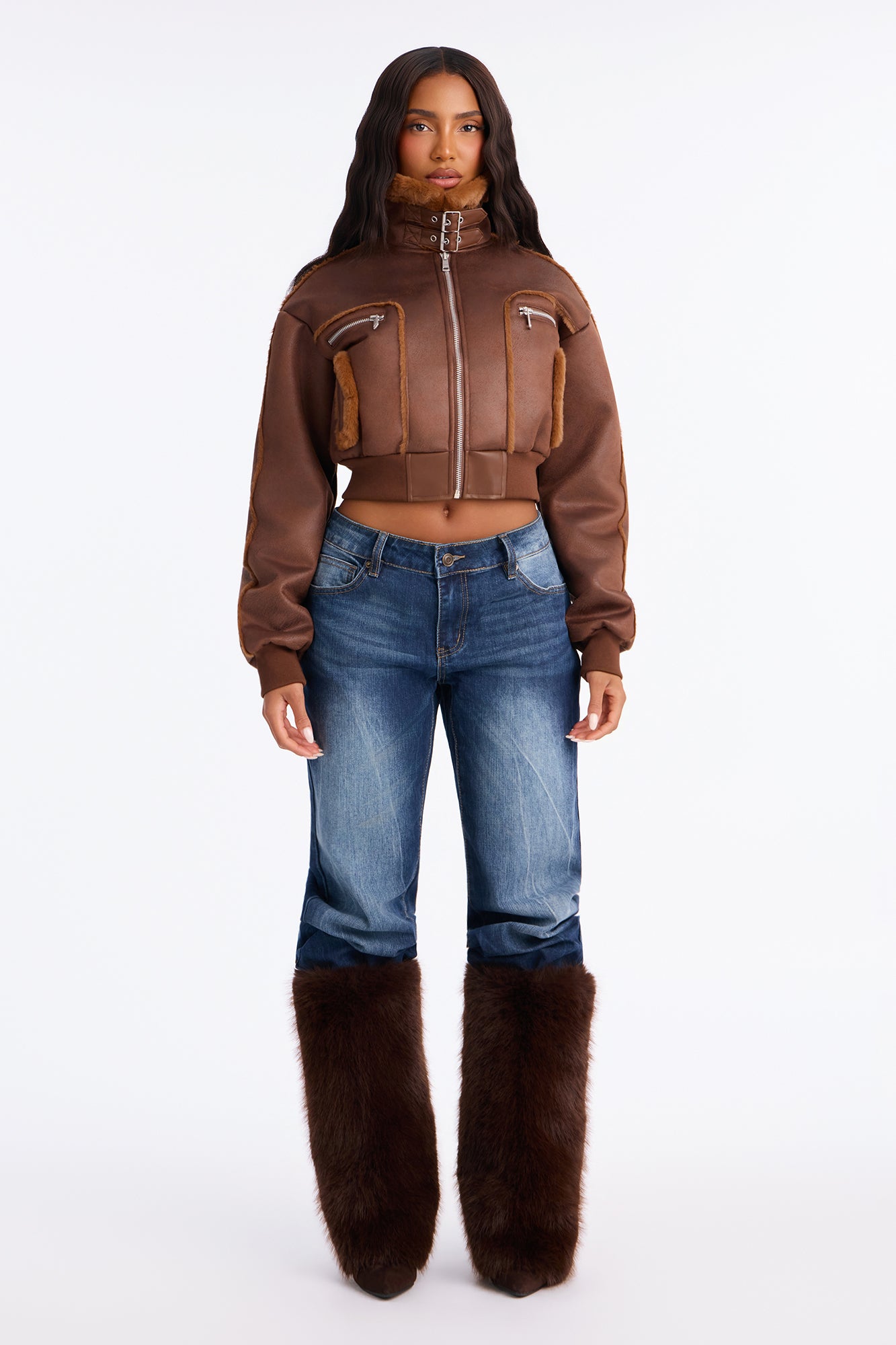 Fair Games Cropped Jacket - Chocolate/Combo