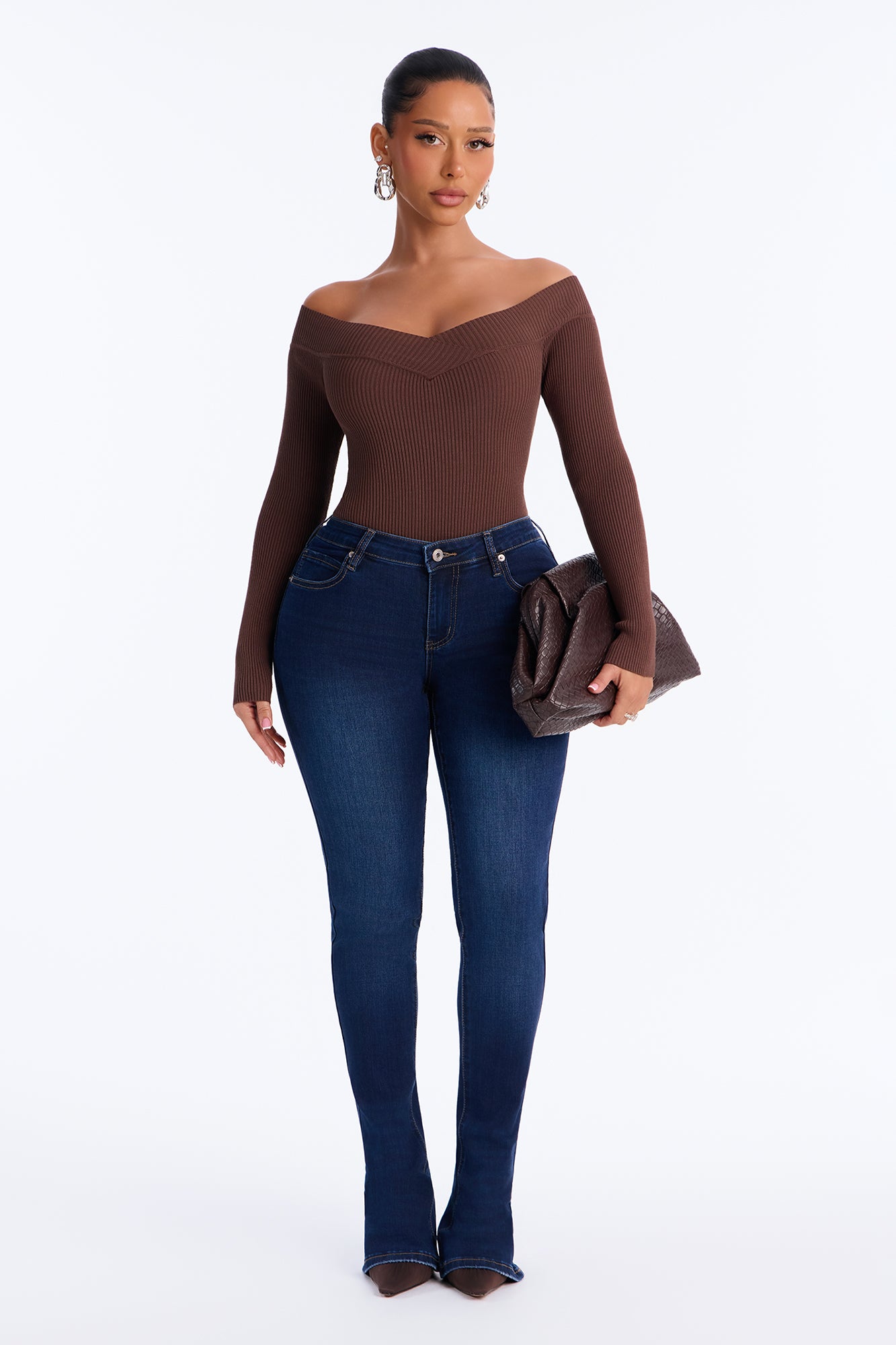Sam Sweater Bodysuit - Chocolate