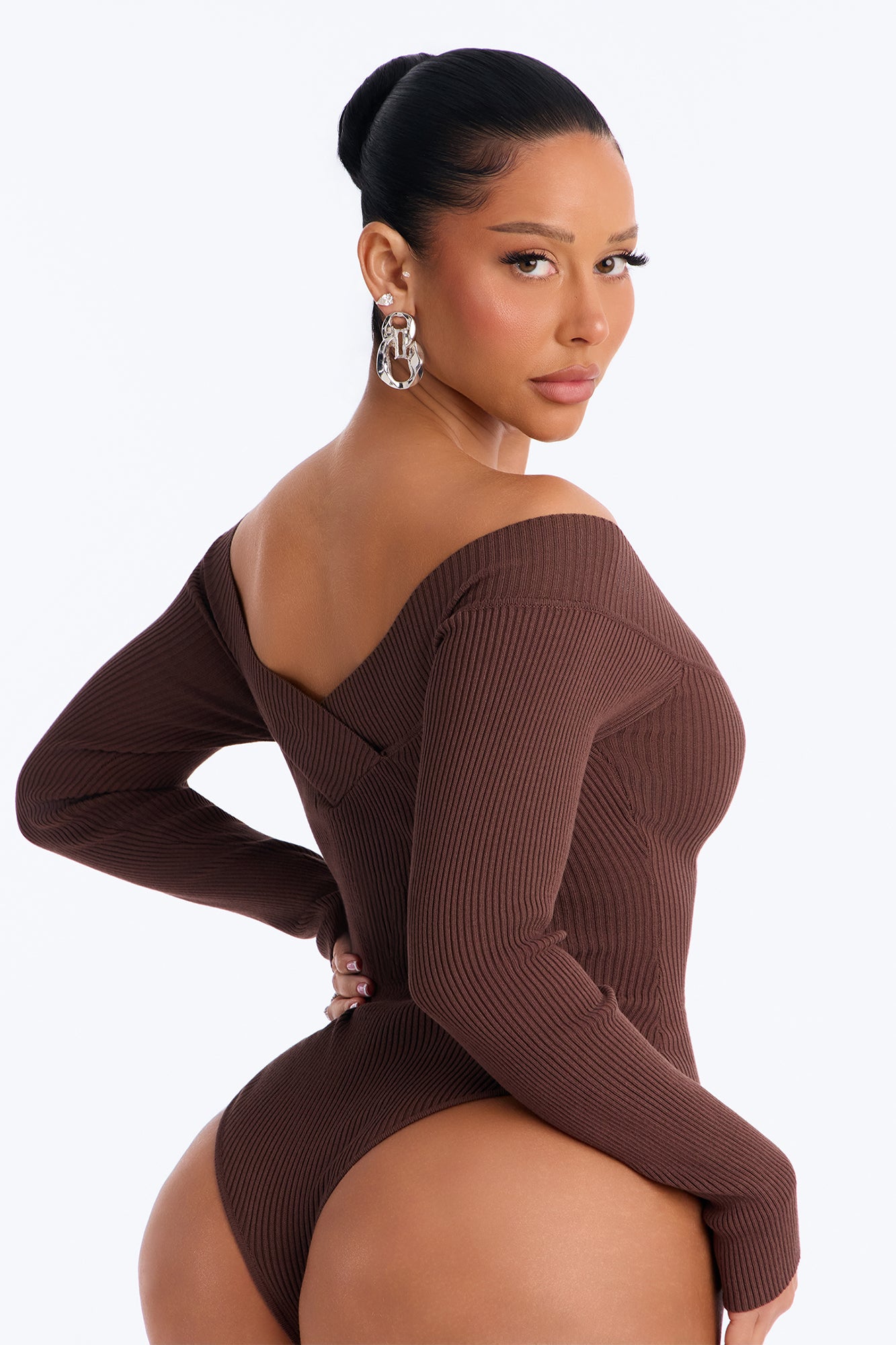 Sam Sweater Bodysuit - Chocolate