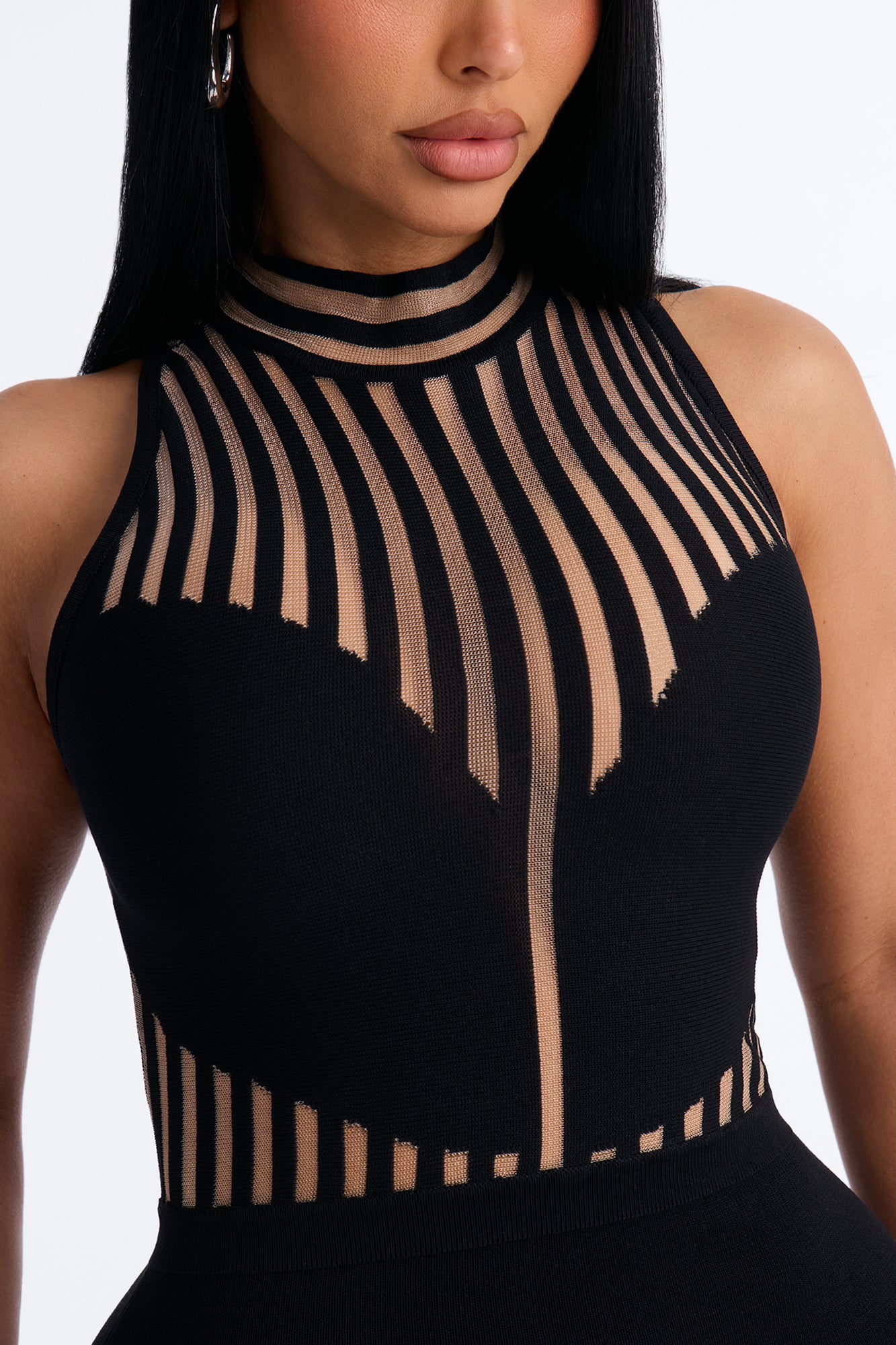 Keep Me Guessing Sheer Maxi Dress - Black