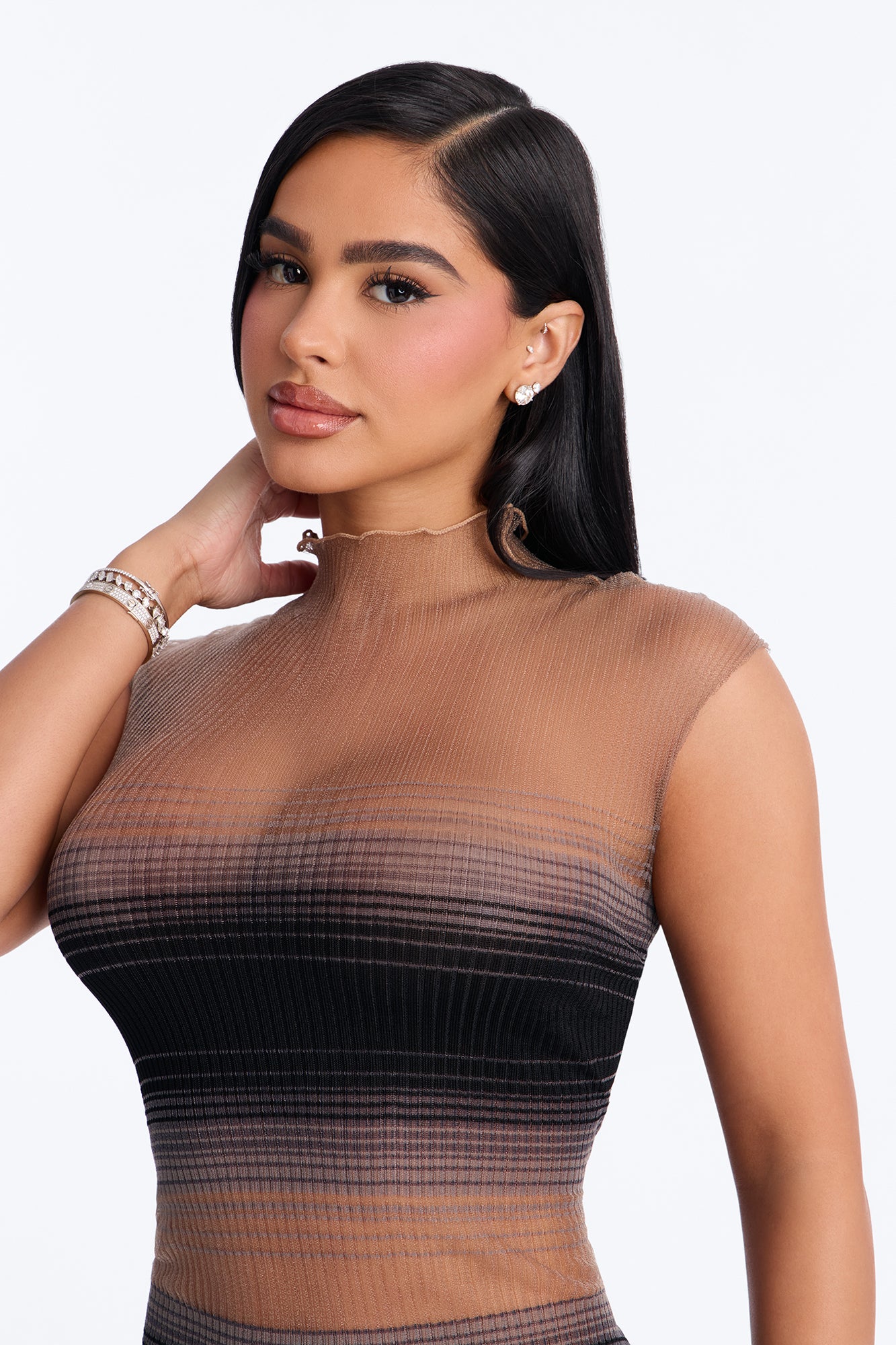 Breaking The Rules Sleeveless Ribbed Mini Dress - Black/combo