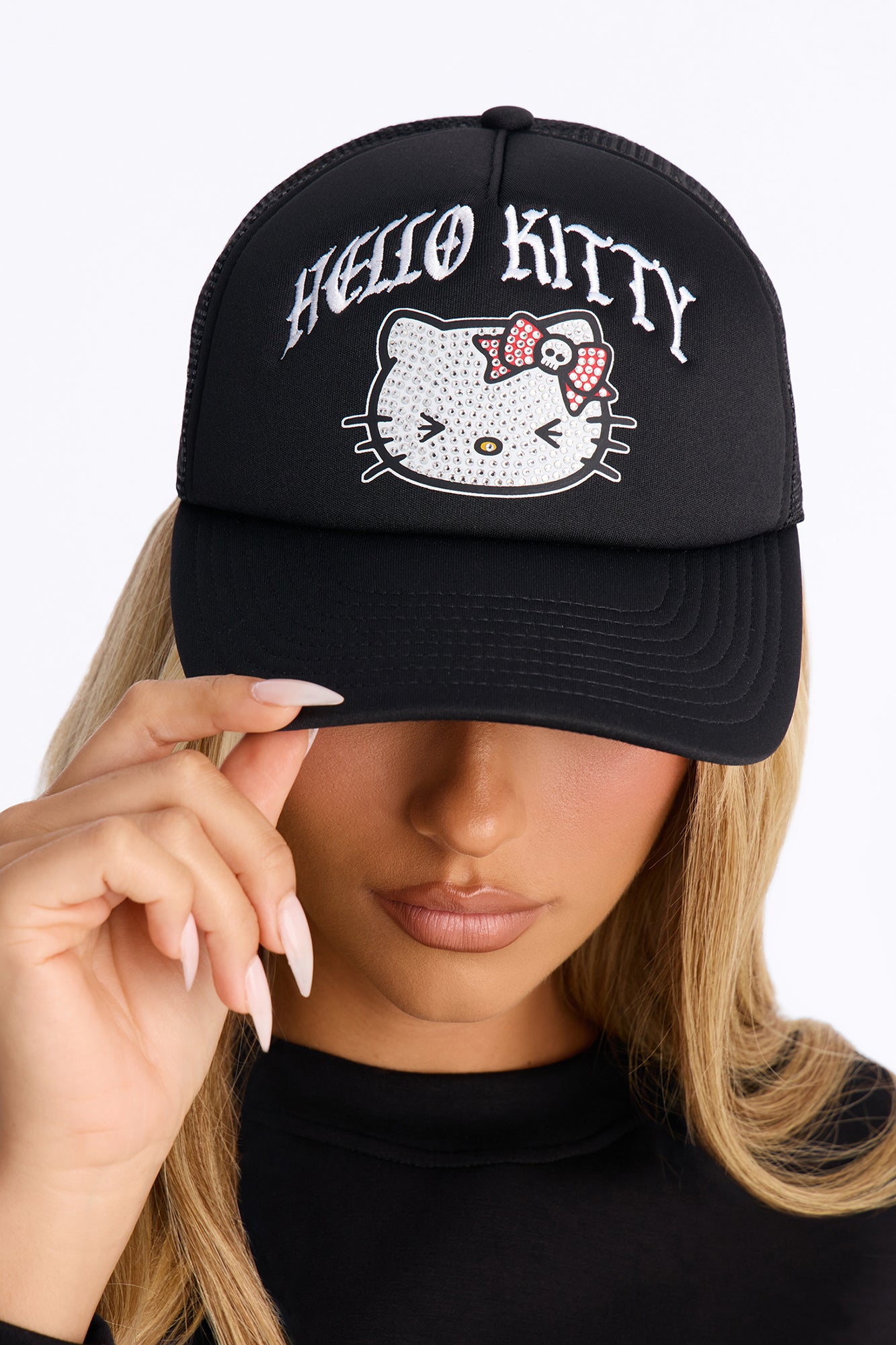 Hello Kitty Trucker Hat - Black/combo