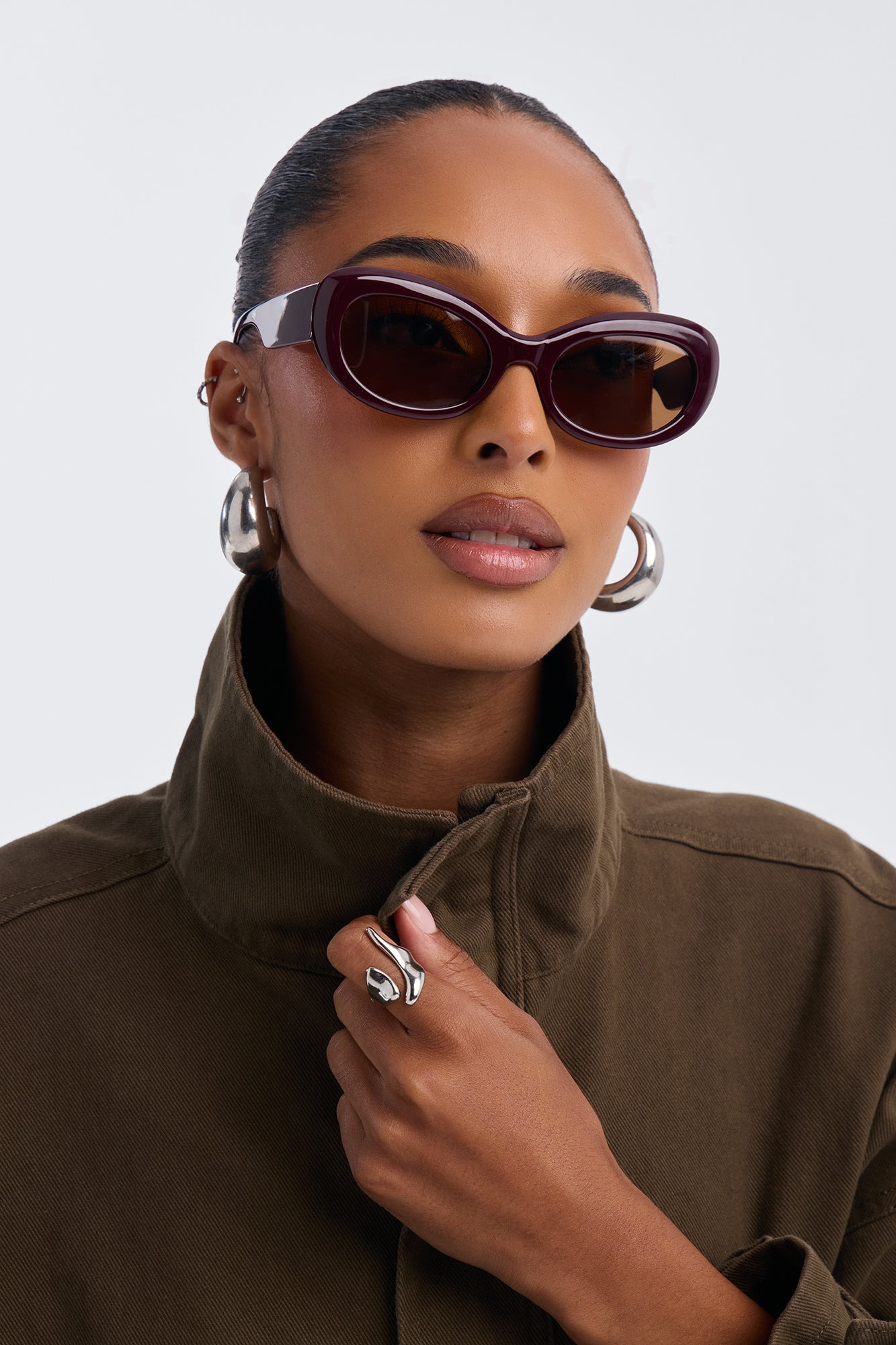 Hard To Avoid Sunglasses - Burgundy