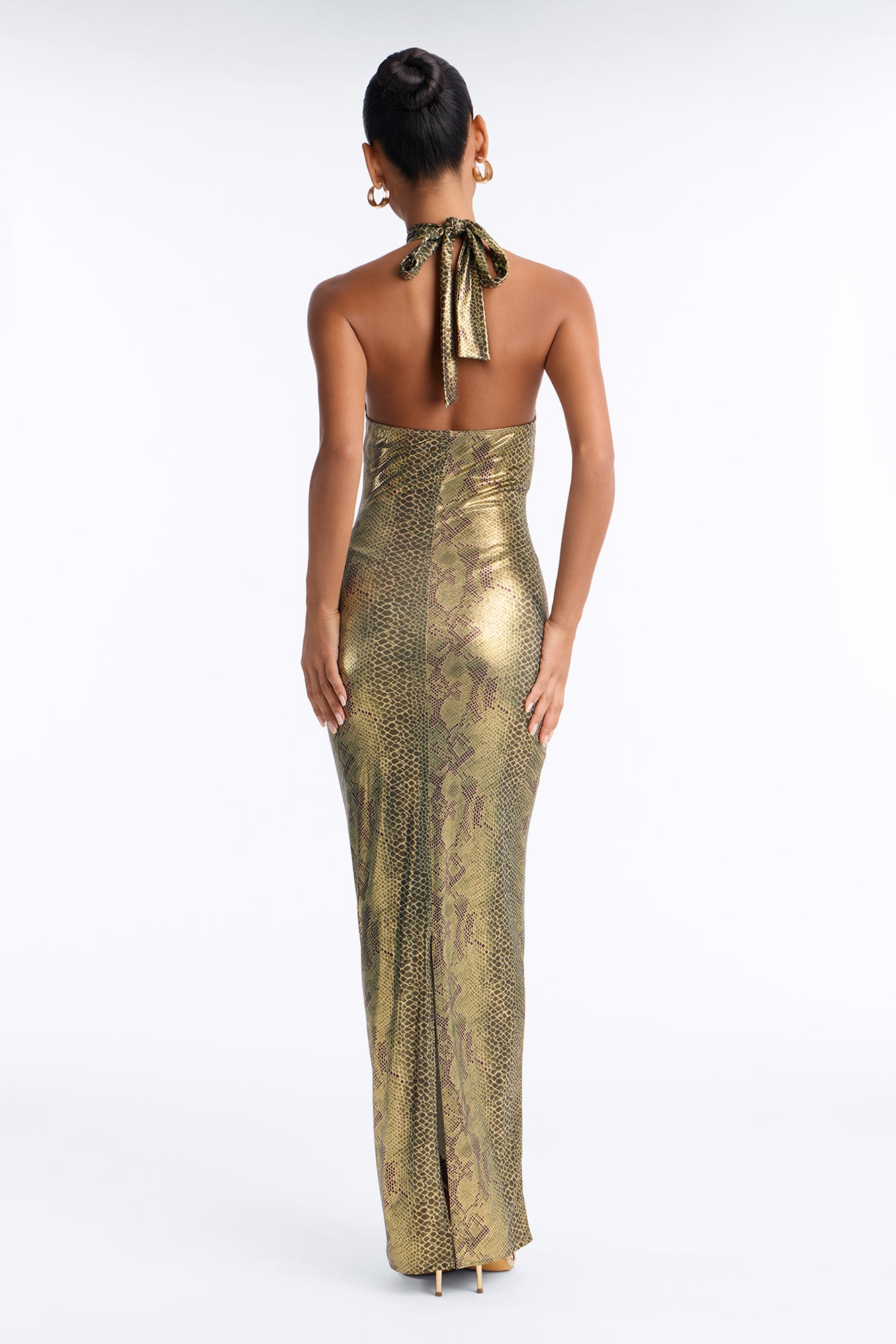 Steal The Moment Metallic Maxi Dress - Green/combo