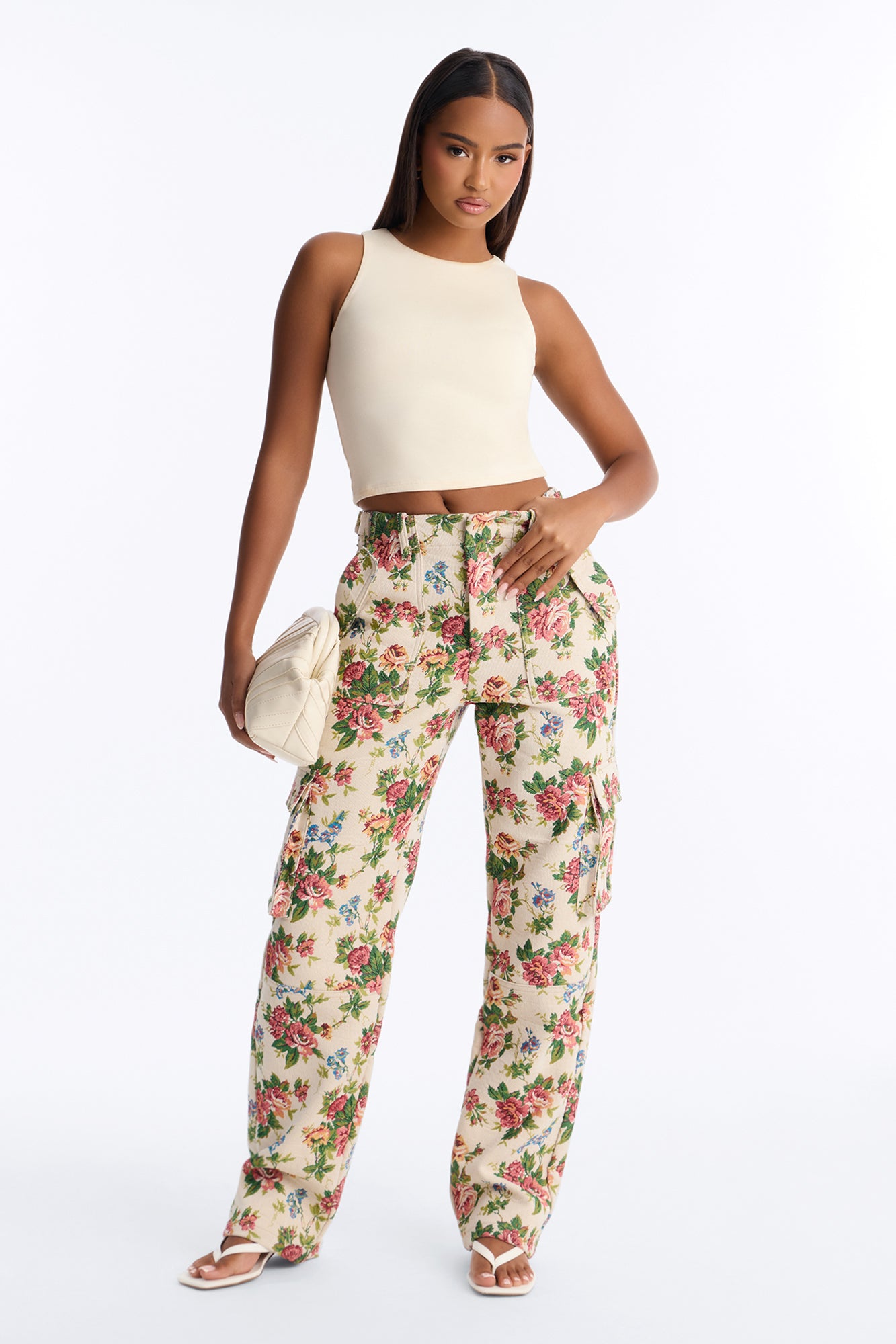 Expensive Taste Jacquard Cargo Pant - Ivory/combo