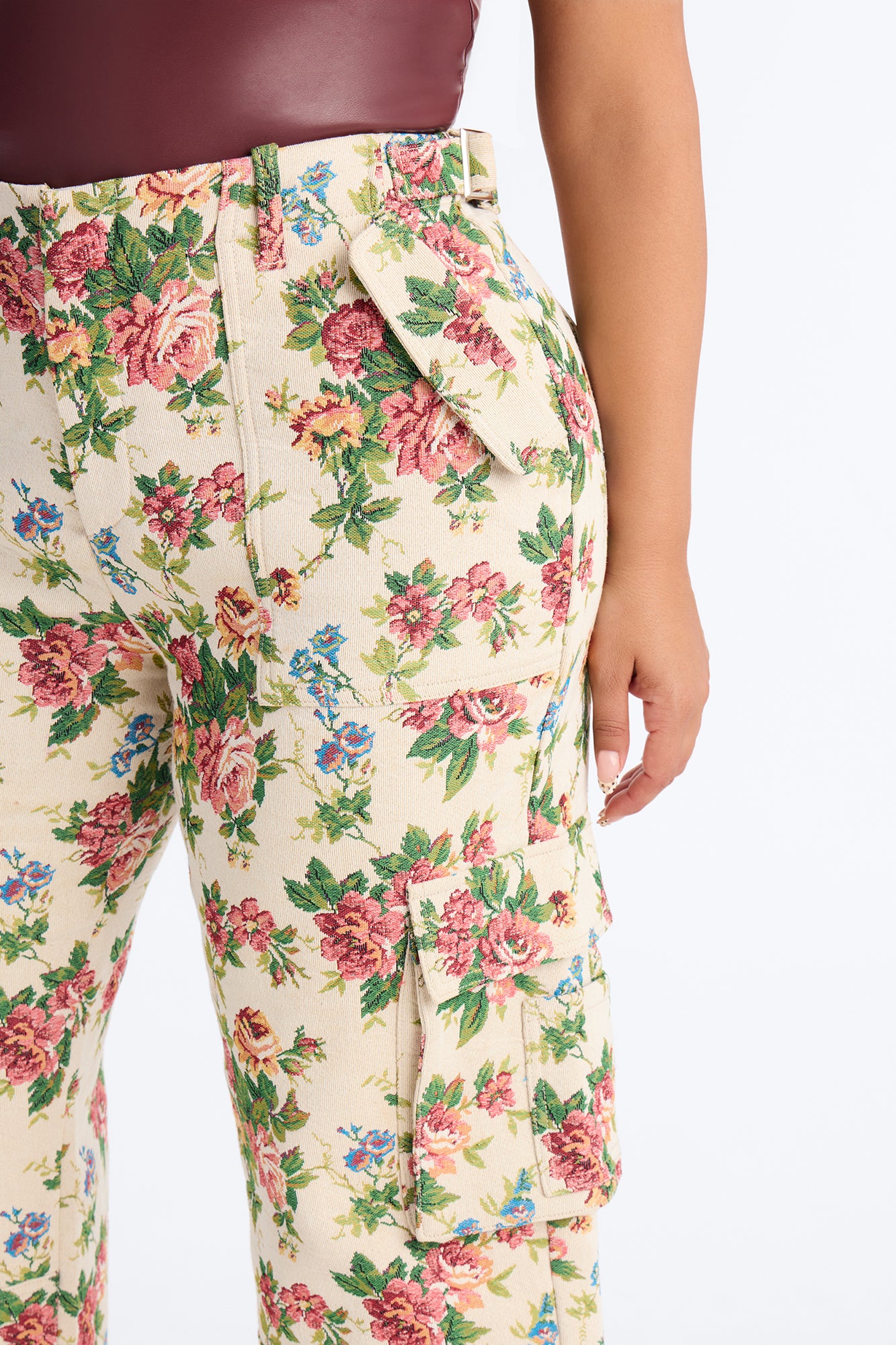 Expensive Taste Jacquard Cargo Pant - Ivory/combo