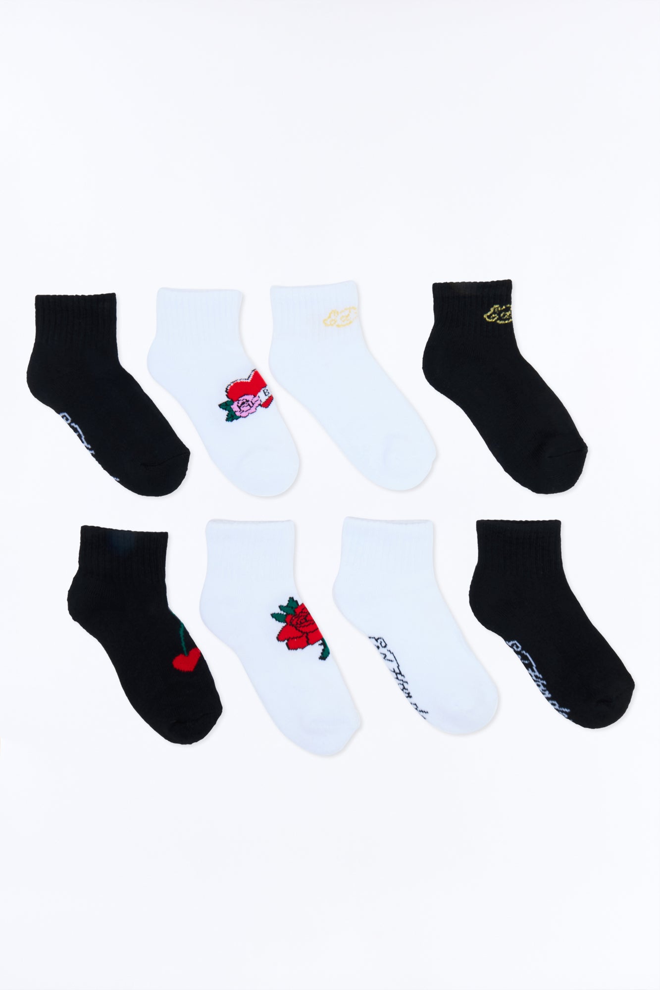 Mini Ed Hardy Crew Socks - White/Black