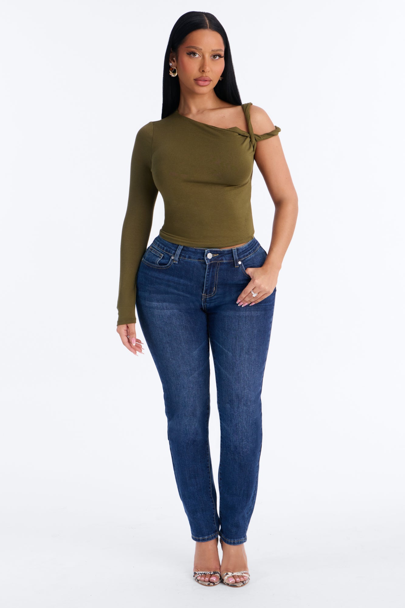 C'est La Vie Classic Stretch Skinny Jeans - Dark Wash
