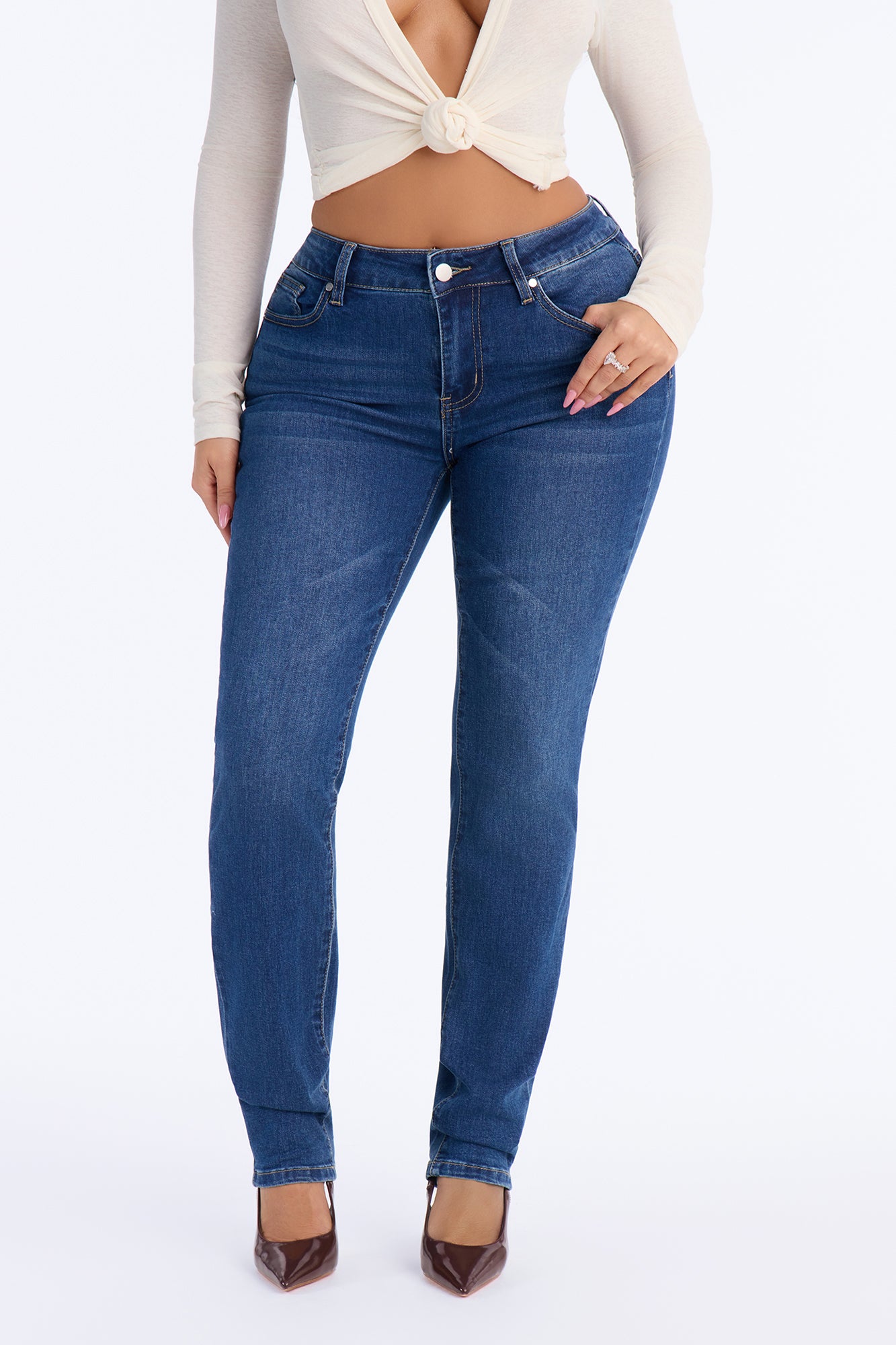 C'est La Vie Classic Stretch Skinny Jeans - Medium Wash