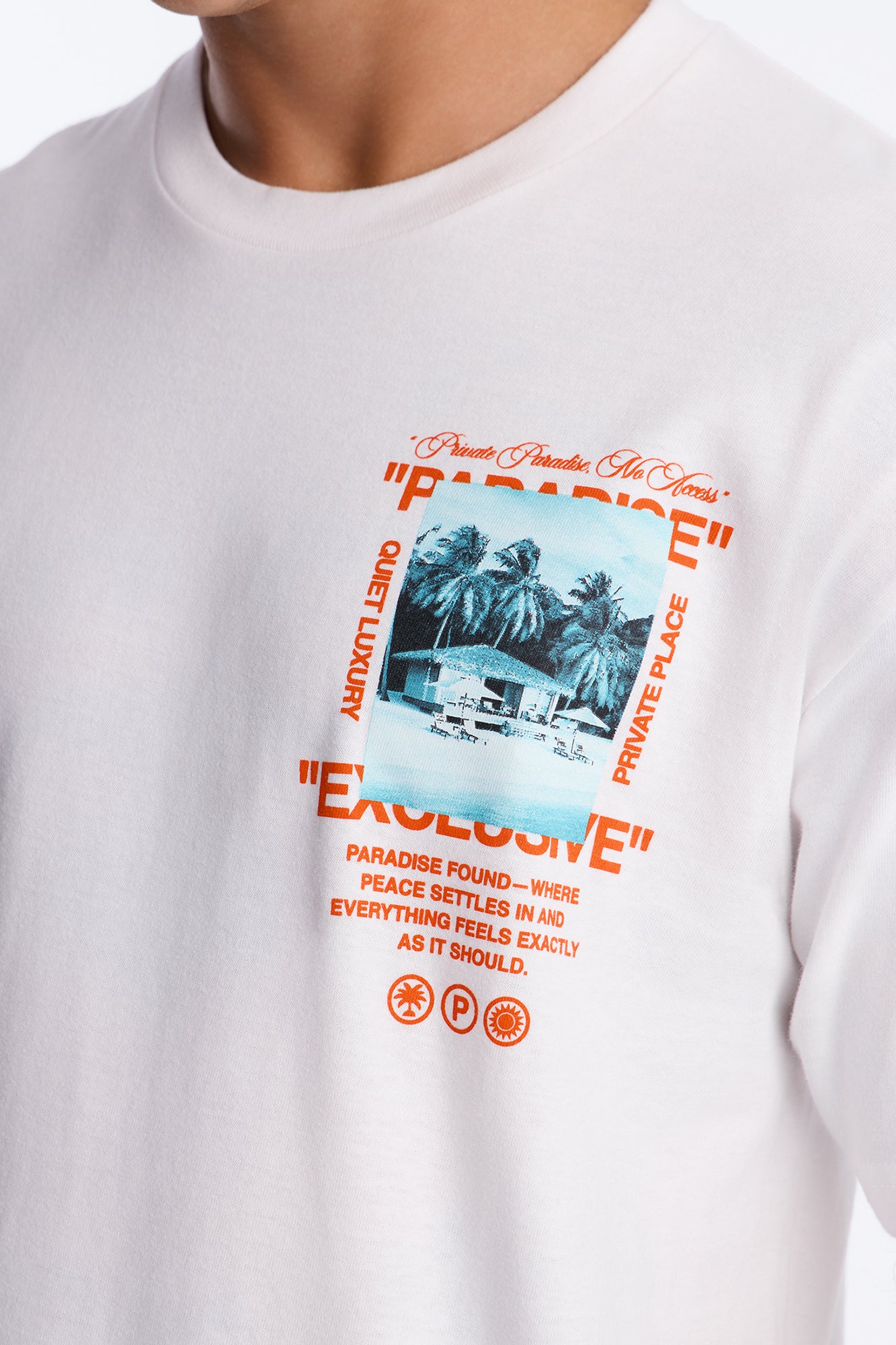 Private Paradise Found Oversized Short Sleeve Tee - White