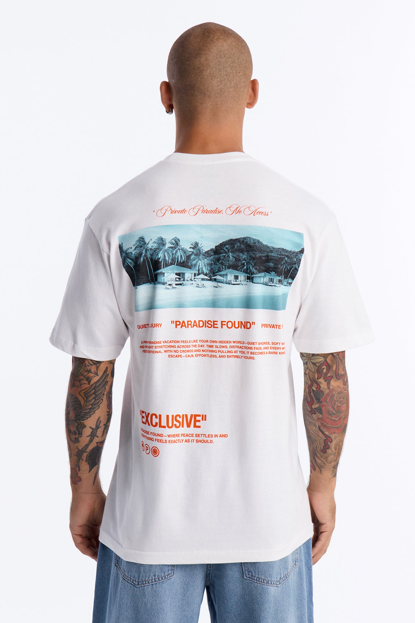 Private Paradise Found Oversized Short Sleeve Tee - White