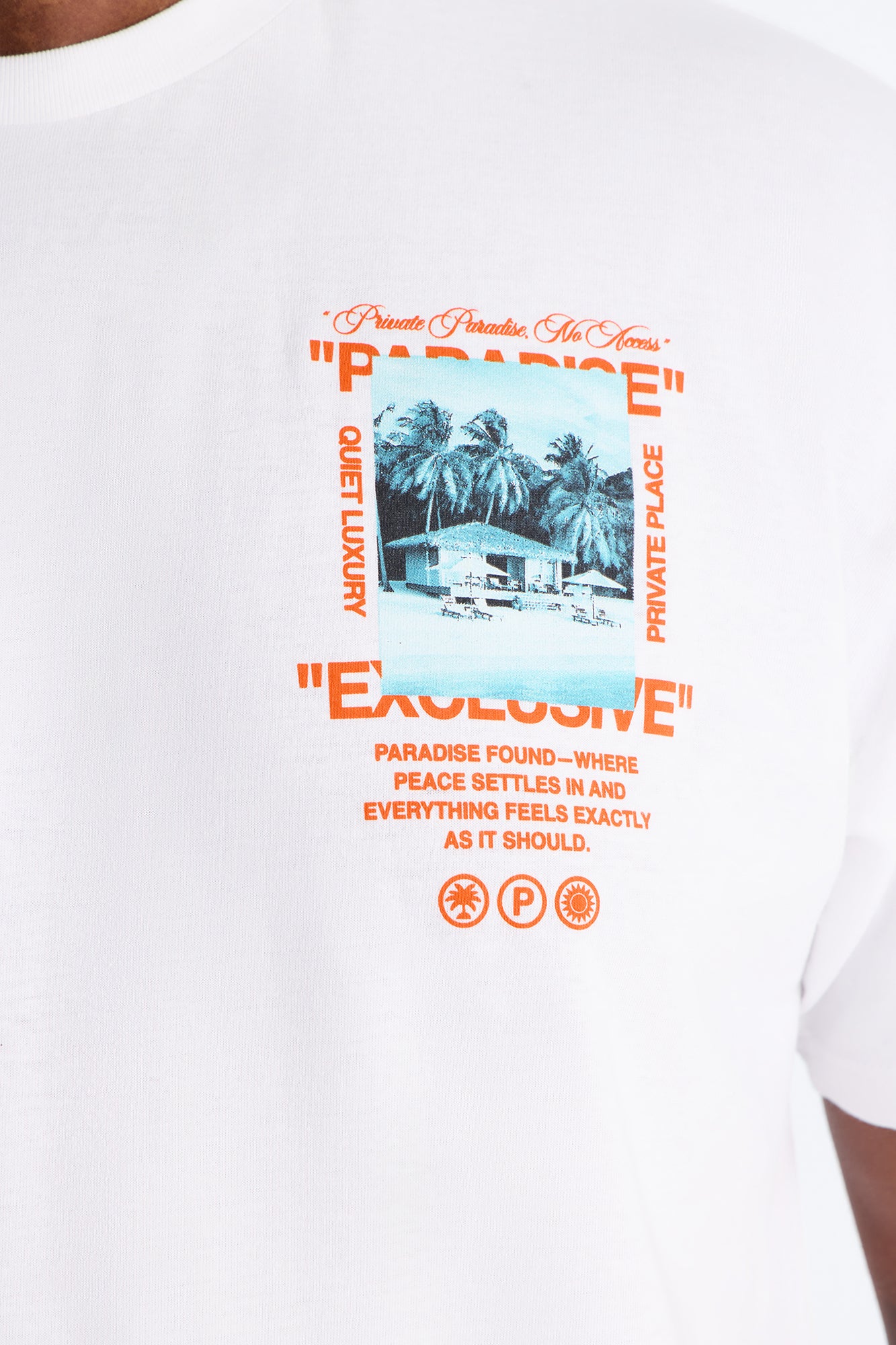 Private Paradise Found Oversized Short Sleeve Tee - White