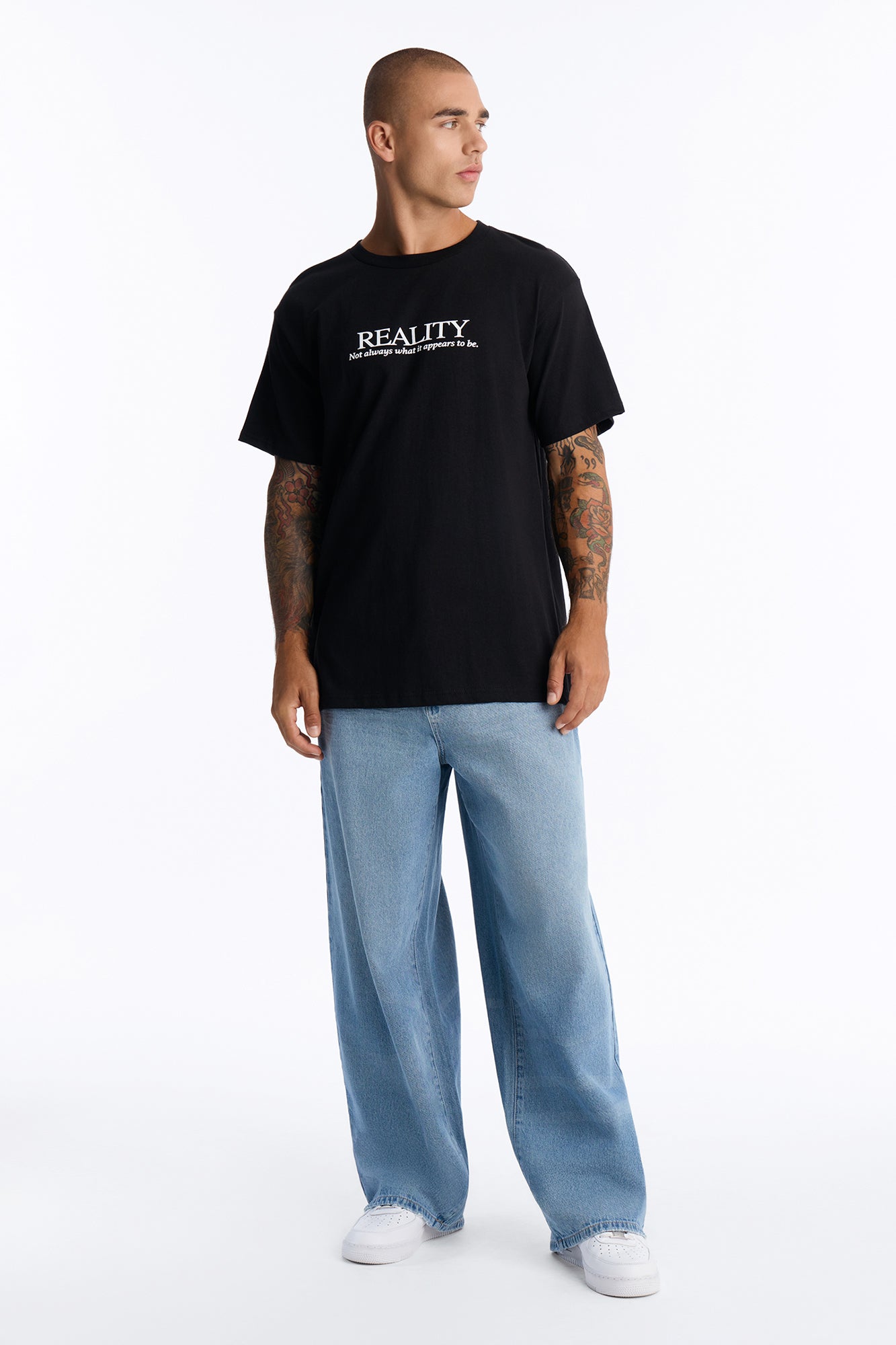 Not As It Appears Oversized Short Sleeve Tee - Black