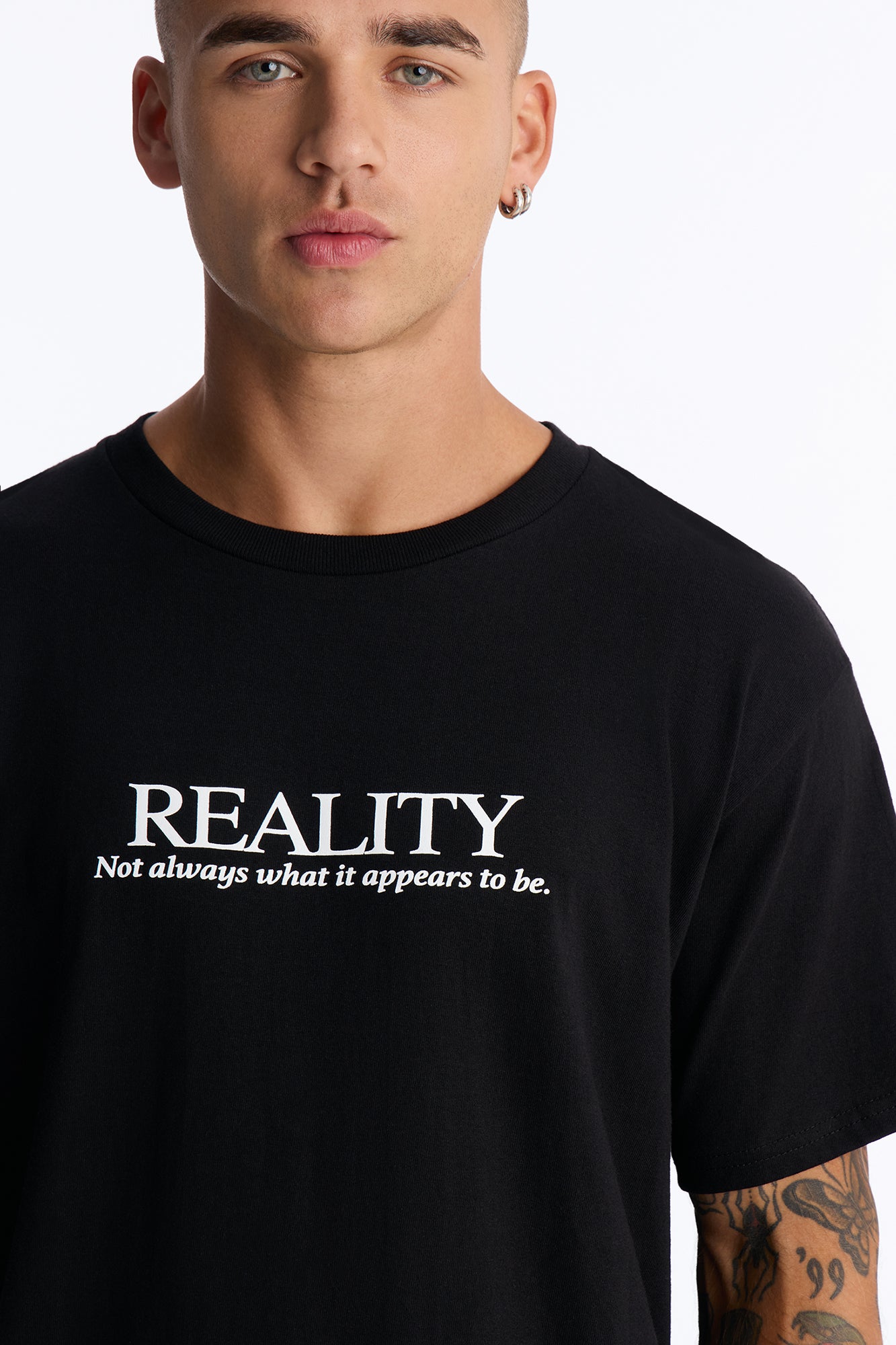 Not As It Appears Oversized Short Sleeve Tee - Black