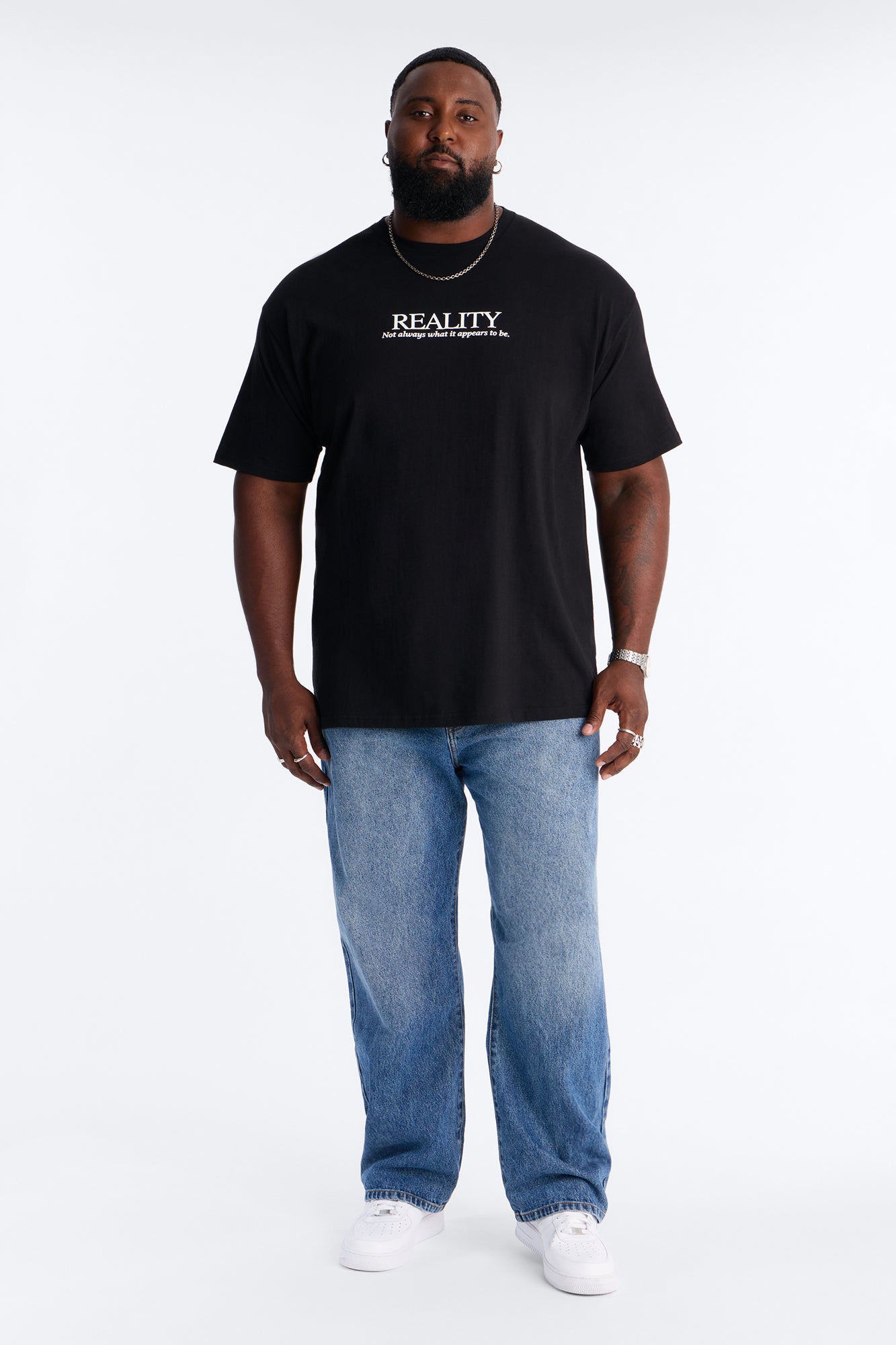 Not As It Appears Oversized Short Sleeve Tee - Black