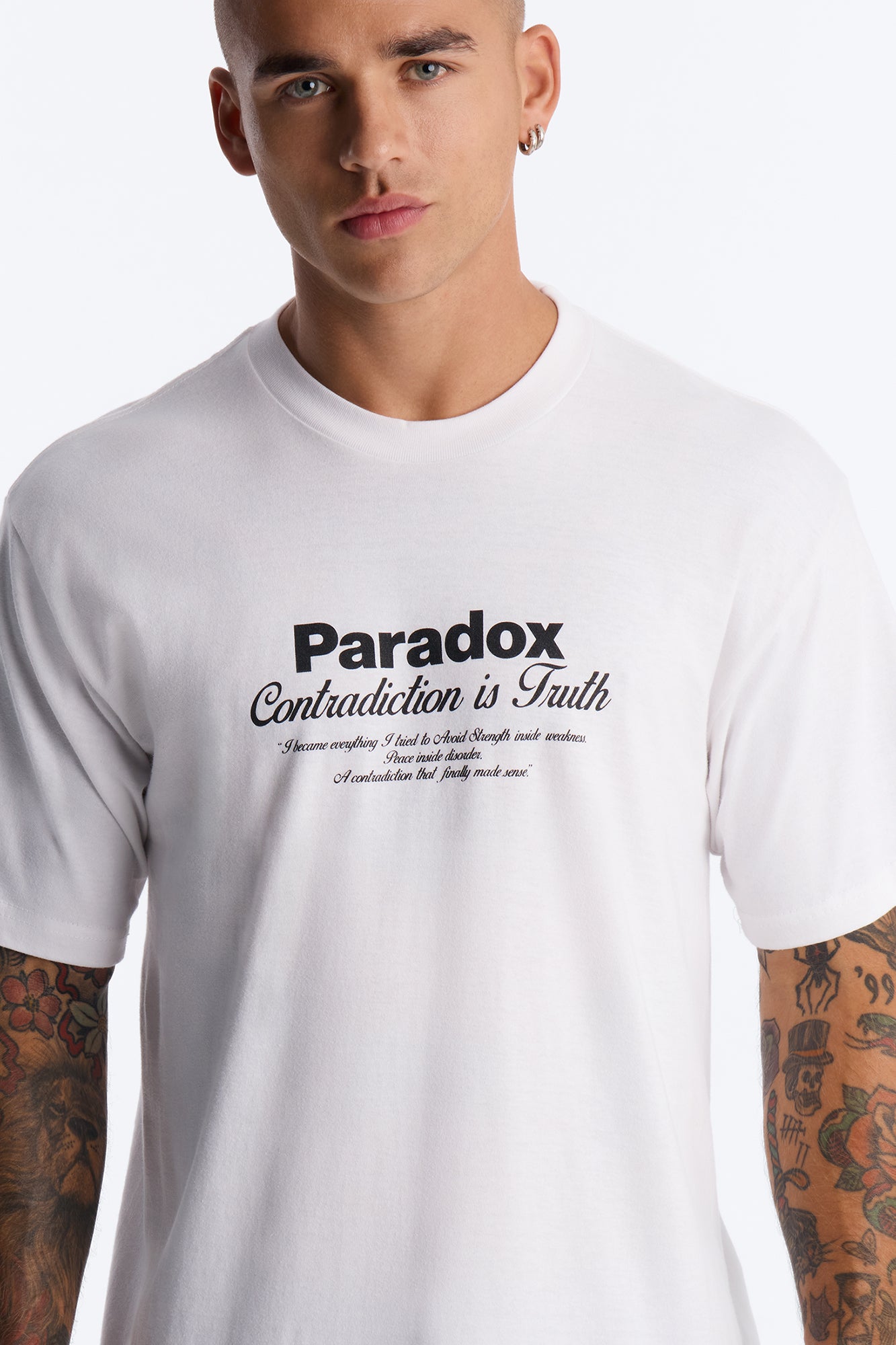 Paradox Contradiction Oversized Short Sleeve Tee - White
