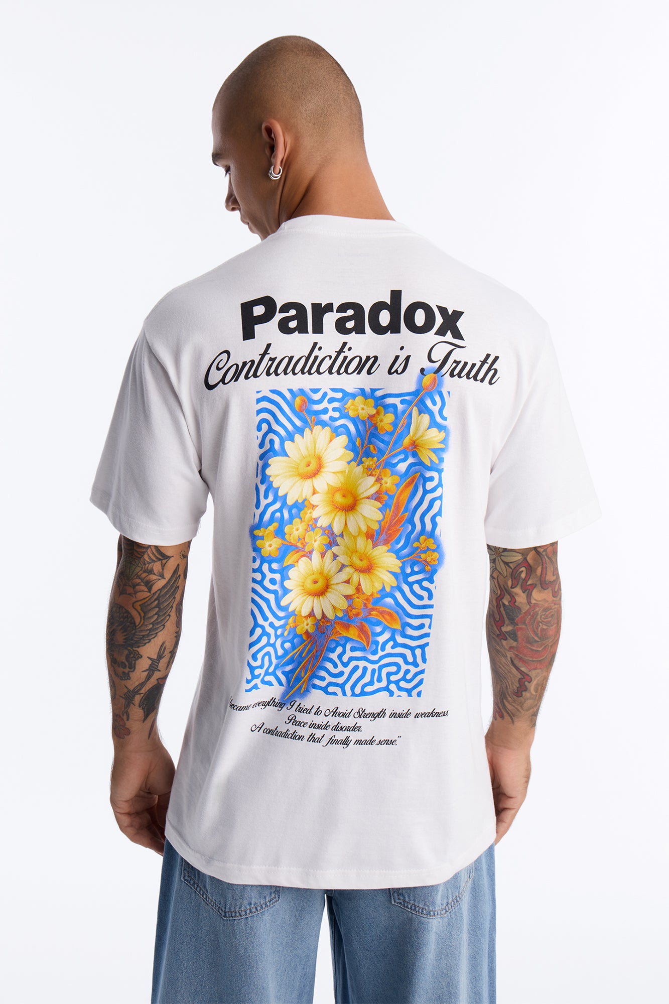 Paradox Contradiction Oversized Short Sleeve Tee - White