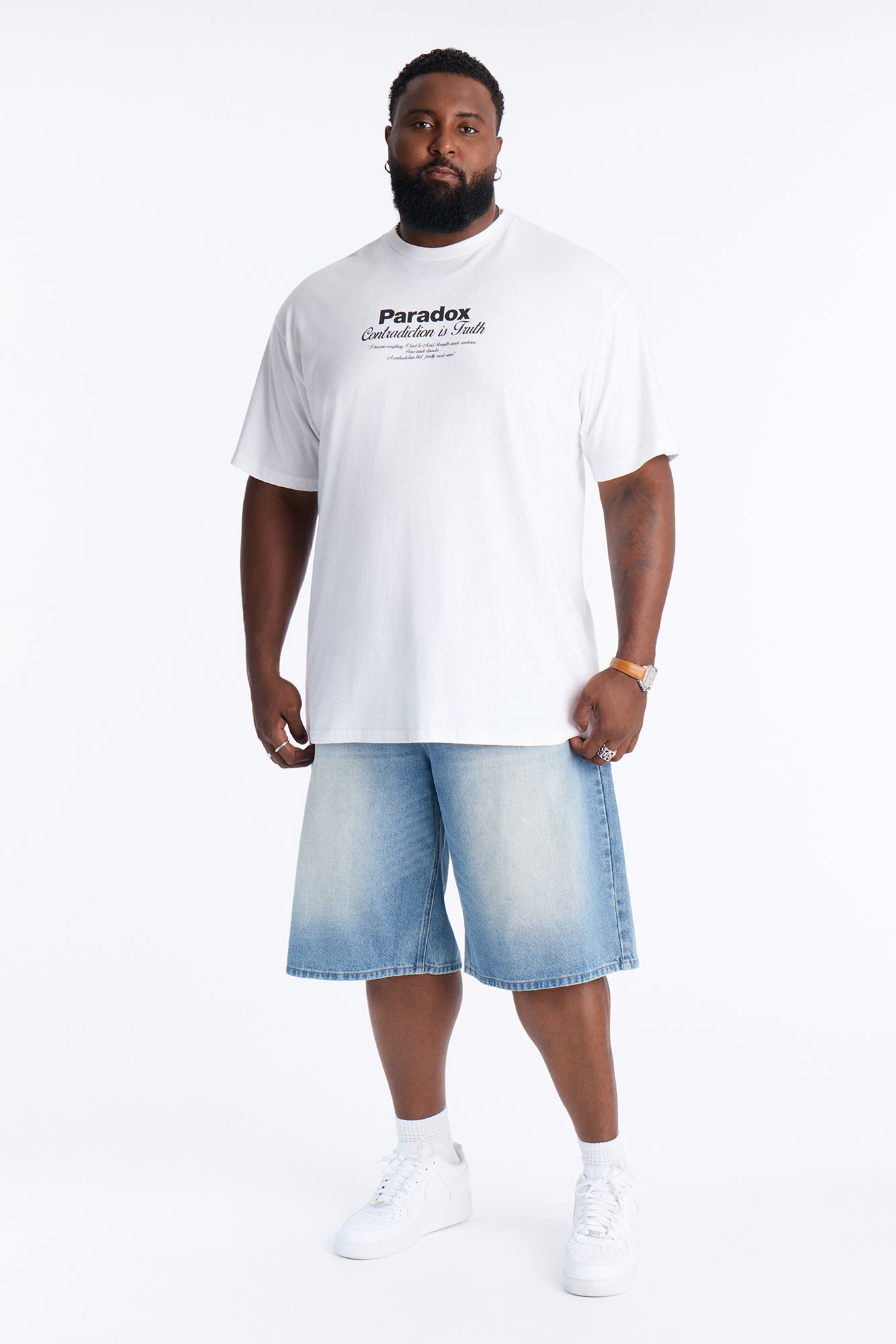 Paradox Contradiction Oversized Short Sleeve Tee - White