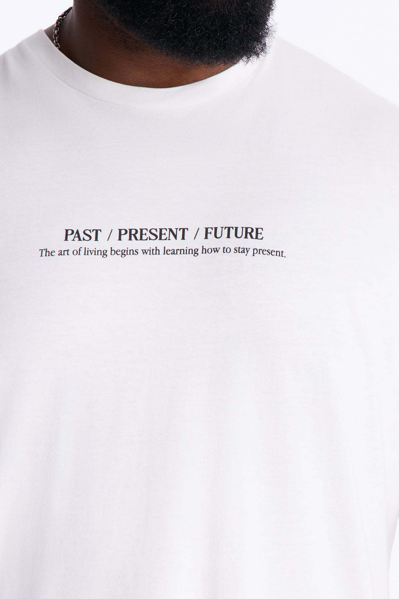 Past Present Future Oversized Short Sleeve Tee - White