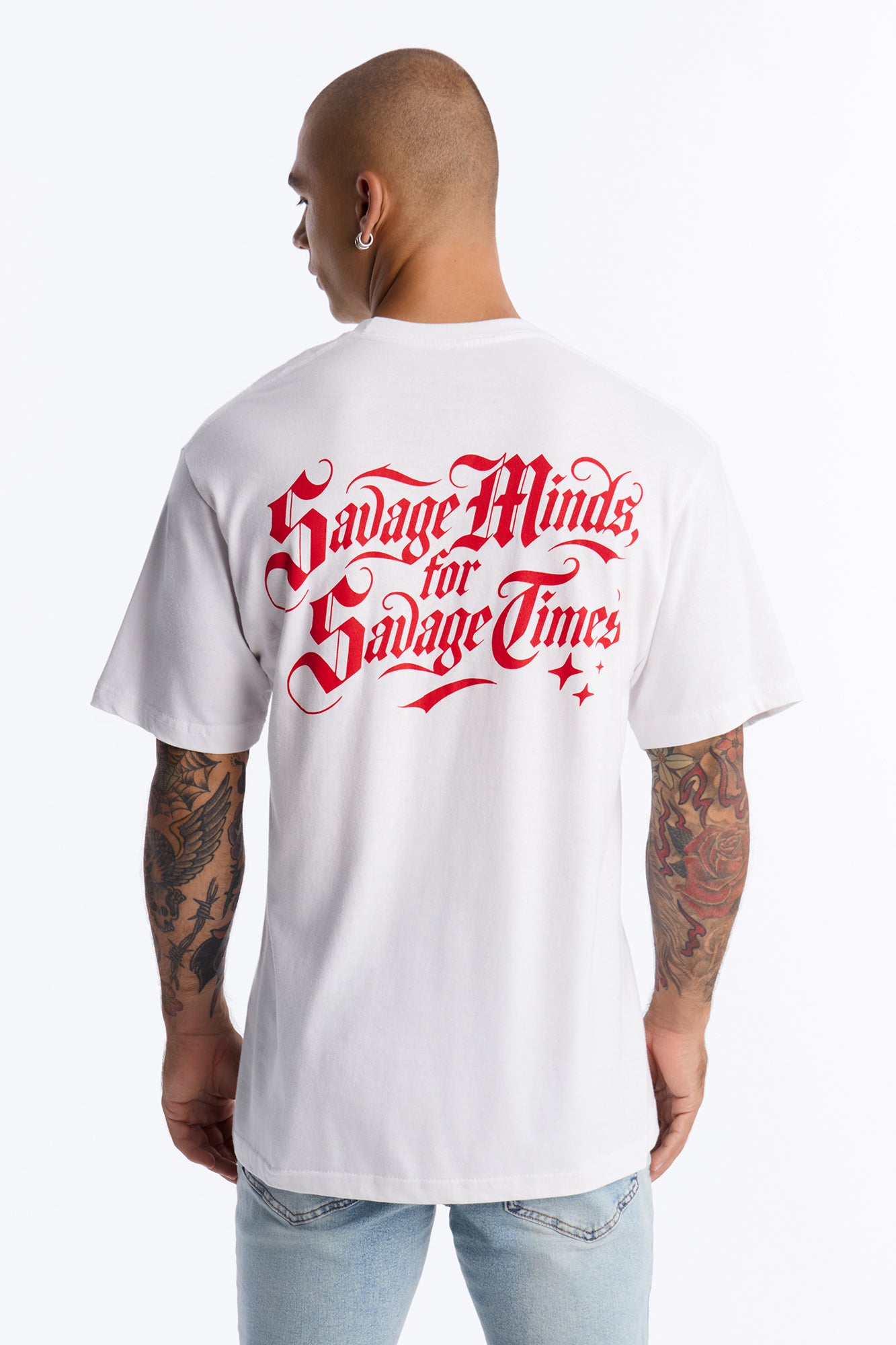 Savage Minds Oversized Short Sleeve Tee - White